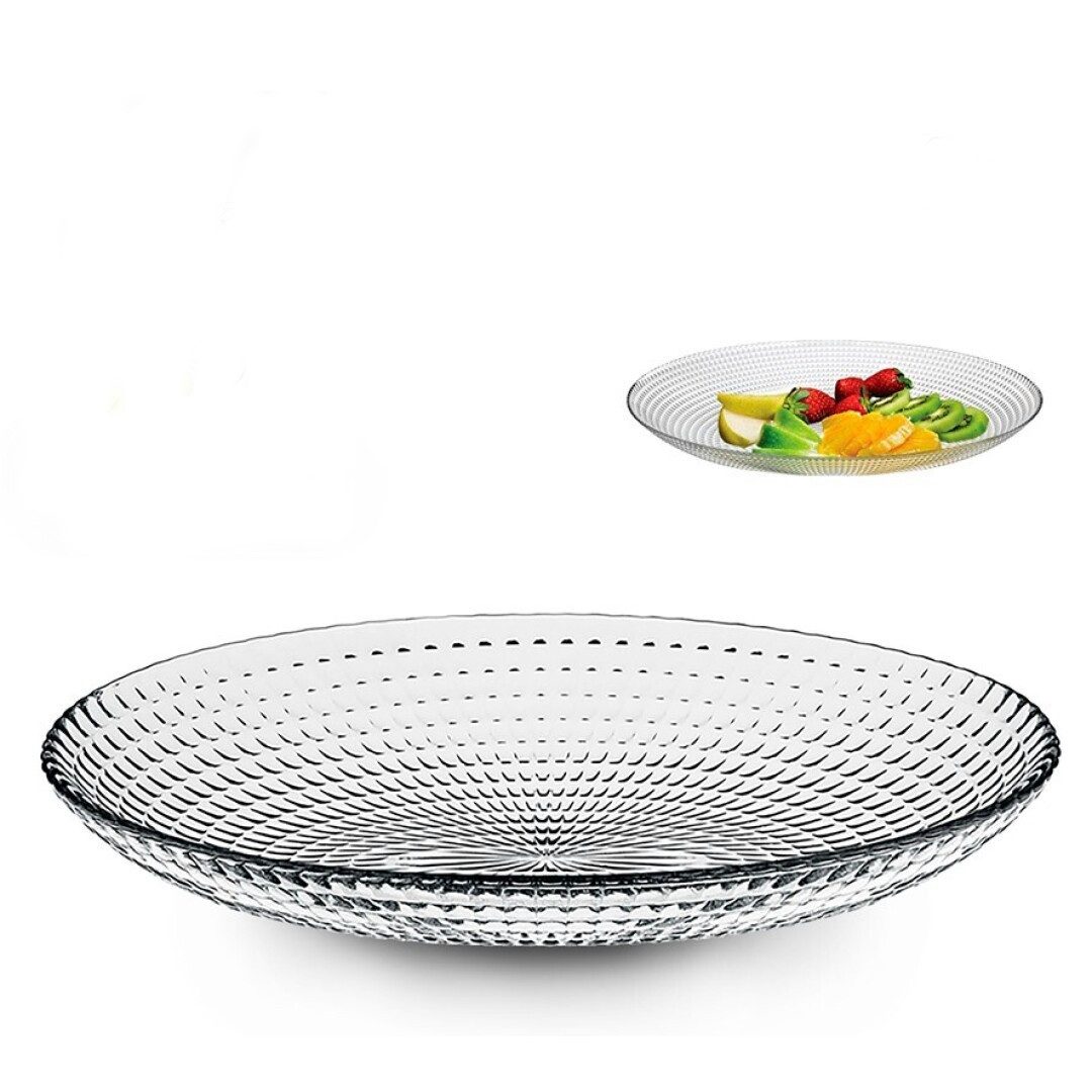 ANILAR Servierteller Servierteller Servierschale Obstschale Servierplatte Obstteller Glas S, Glas