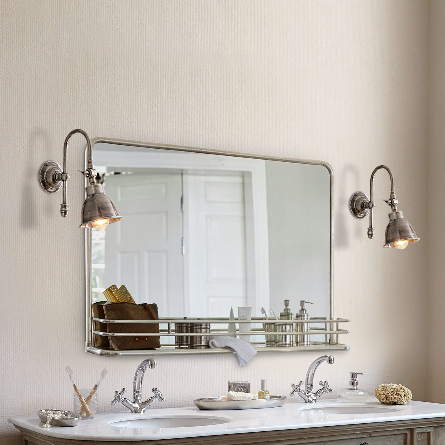 Mirabeau Wandleuchte Wandlampe Gemma antiksilber