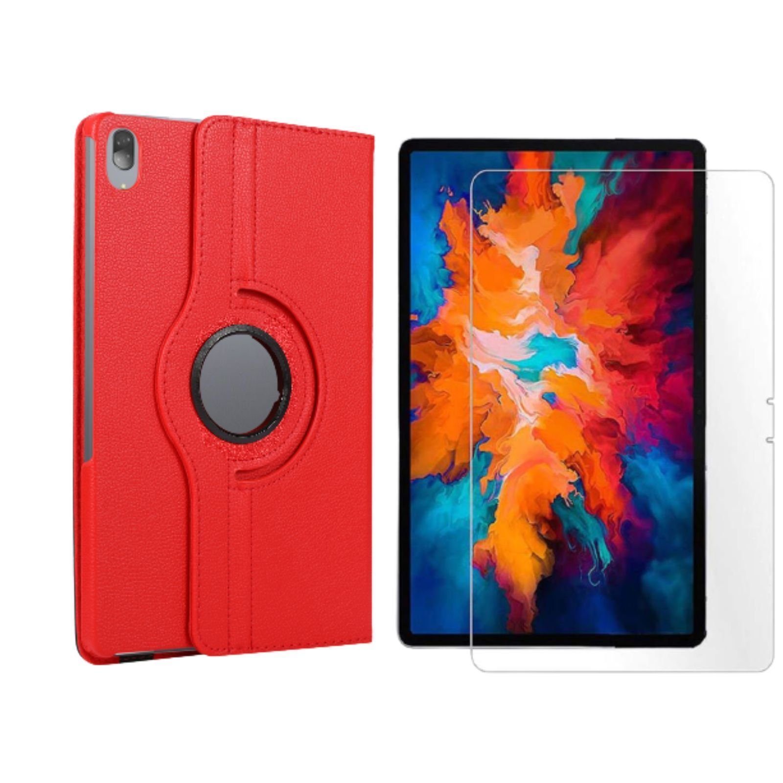 Lobwerk Tablet-Hülle 2in1 Set (Hülle + Glas) für Lenovo Tab P11 2021 TB-J606F TB-J606X 11, Wake & Sleep Funktion, Sturzdämpfung, Aufstellfunktion
