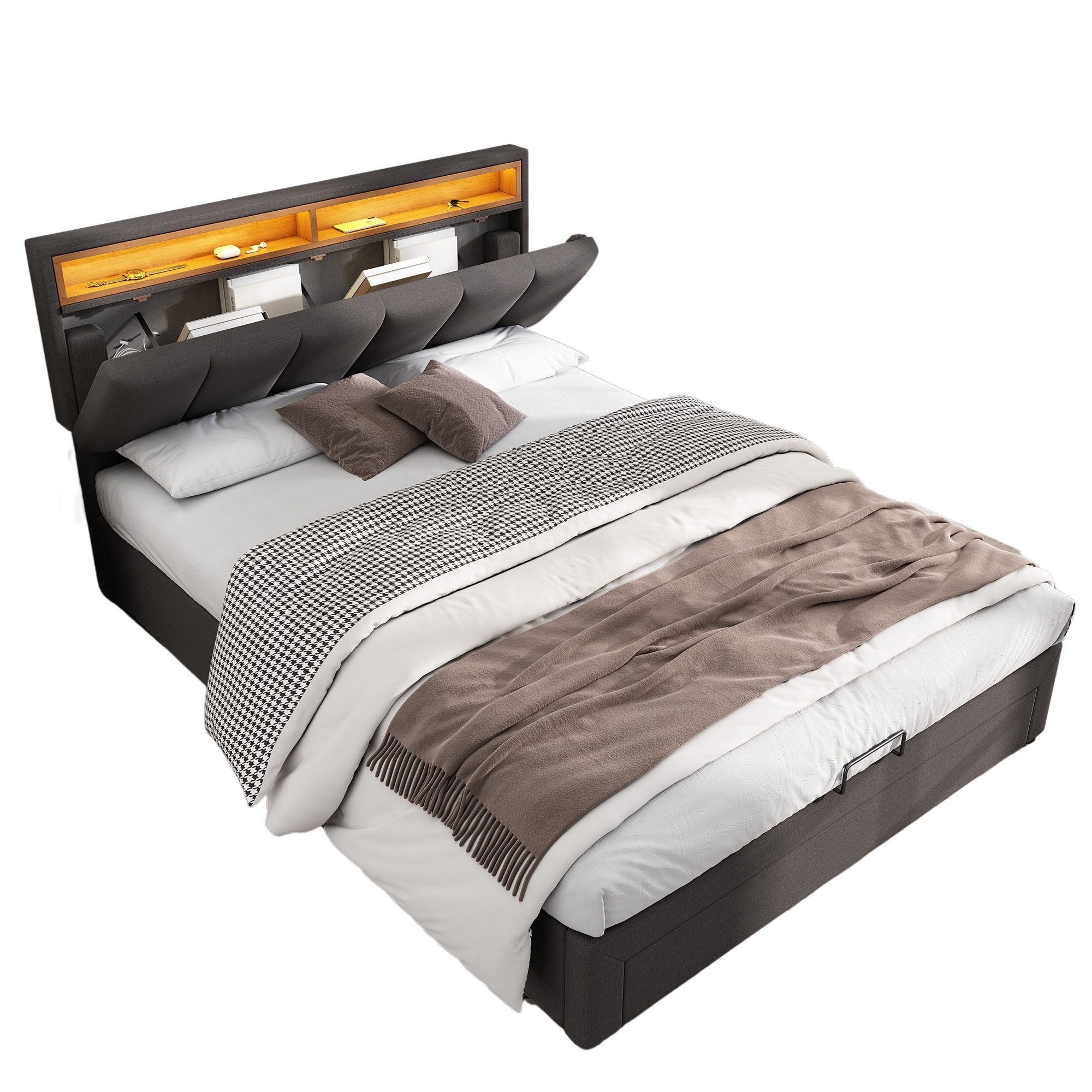 REDOM Polsterbett Doppelbett Bett Stauraumbett Jugendbett günstig online kaufen