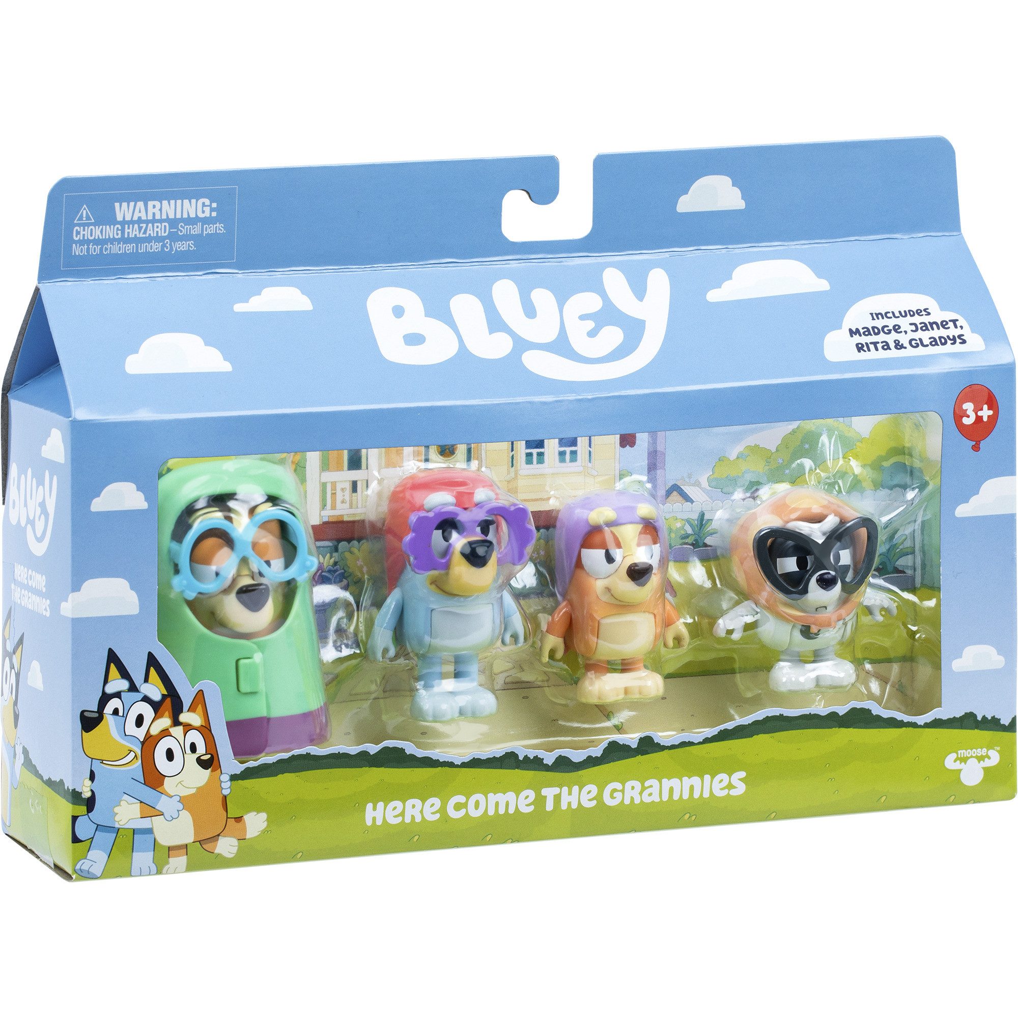 Moose Toys Spielfigur Moose Toys Bluey - 4er-Figurenpackung Hier kommen