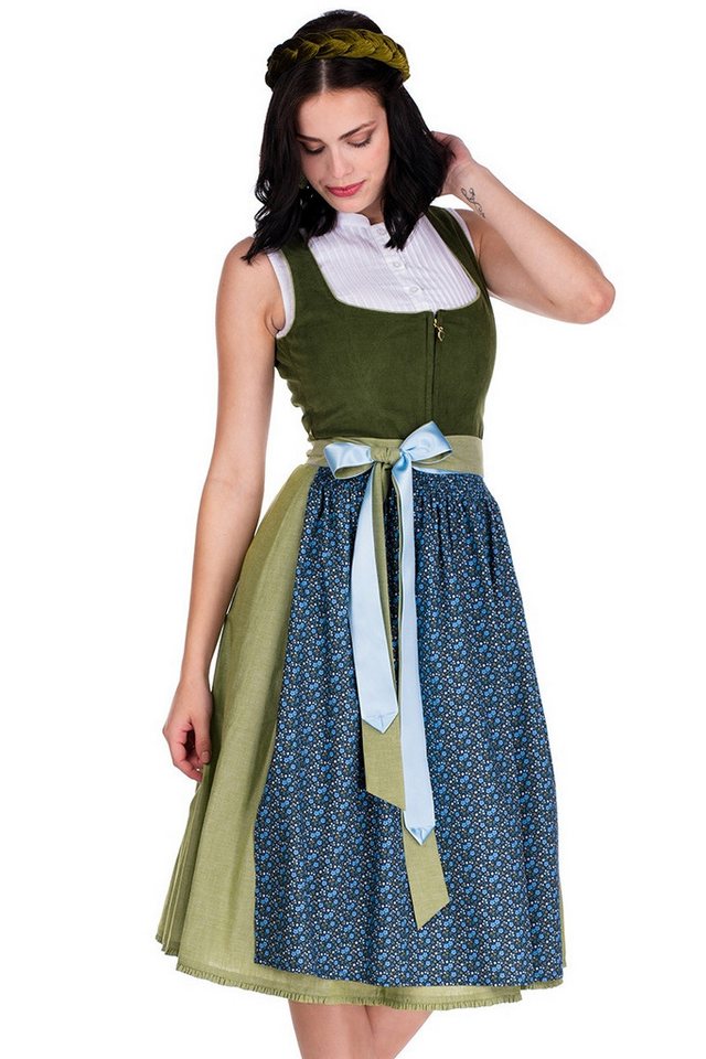 Alpenfee Tracht Dirndl Cord Dirndl 2tlg. - FANNI - oliv