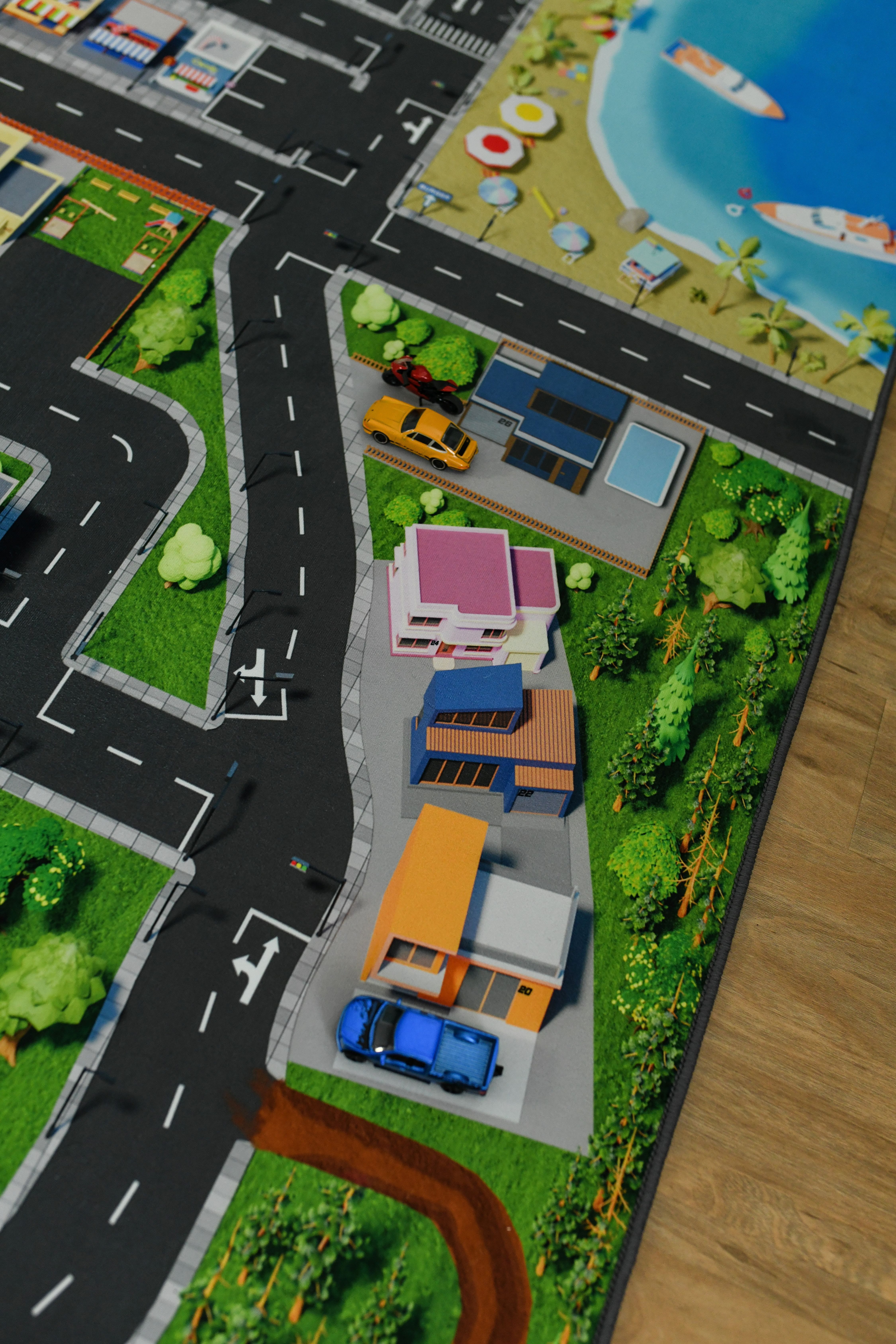 SkippiDoo Kinderteppich Straßenteppich Spielteppich Kinderzimmer Teppich Autoteppich, rechteckig, Höhe: 5 mm, keine sich wiederholende Motive, Antirutsch – Bild 5 von 5