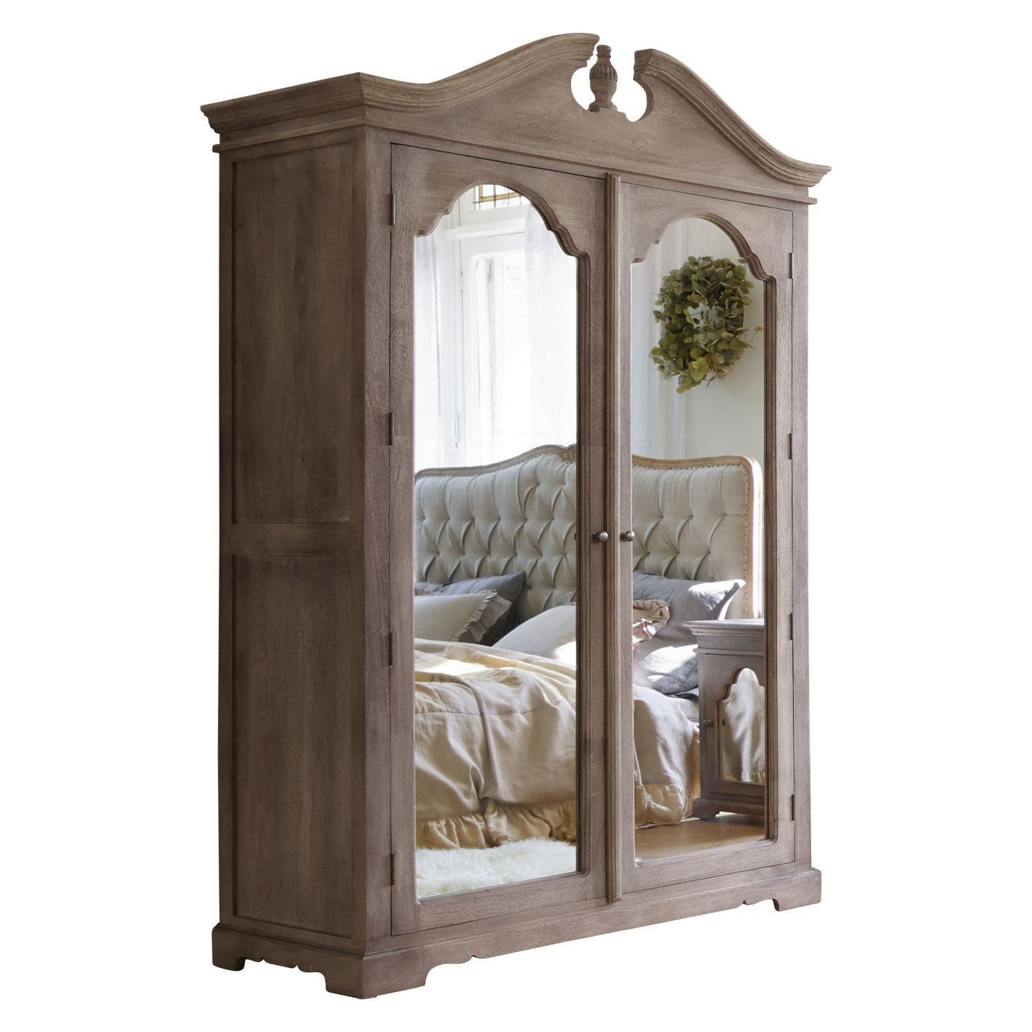 Mirabeau Spiegelschrank Kleiderschrank Somerset antikbraun