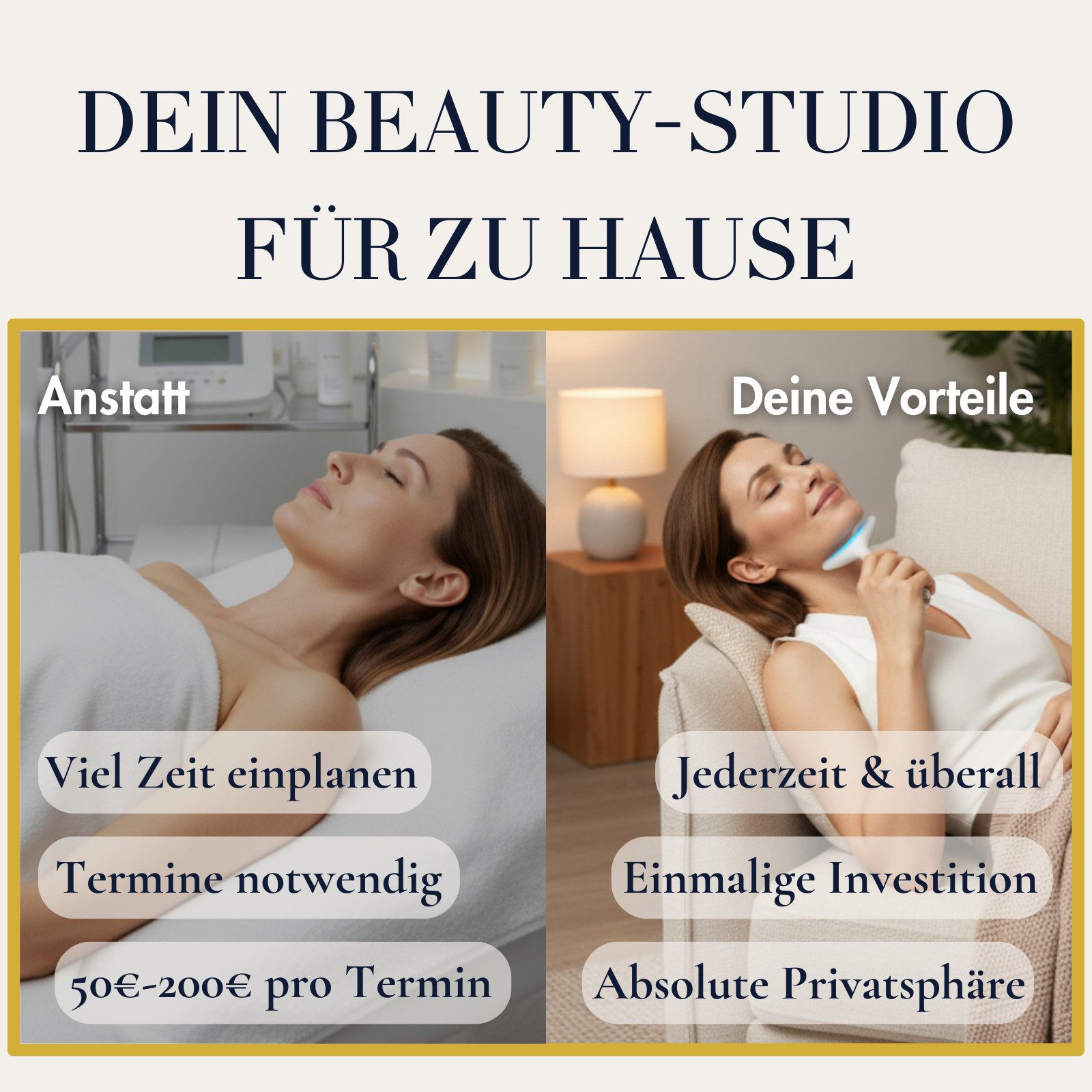 BeautiQ Gesichtsmassagegerät [Preissieger] Beauty Prestige Anti-Aging, Faltenwunder, 4-in-1-Technologie für jugendliche Haut: LED, Vibration, Wärme & Kälte – Bild 4 von 5