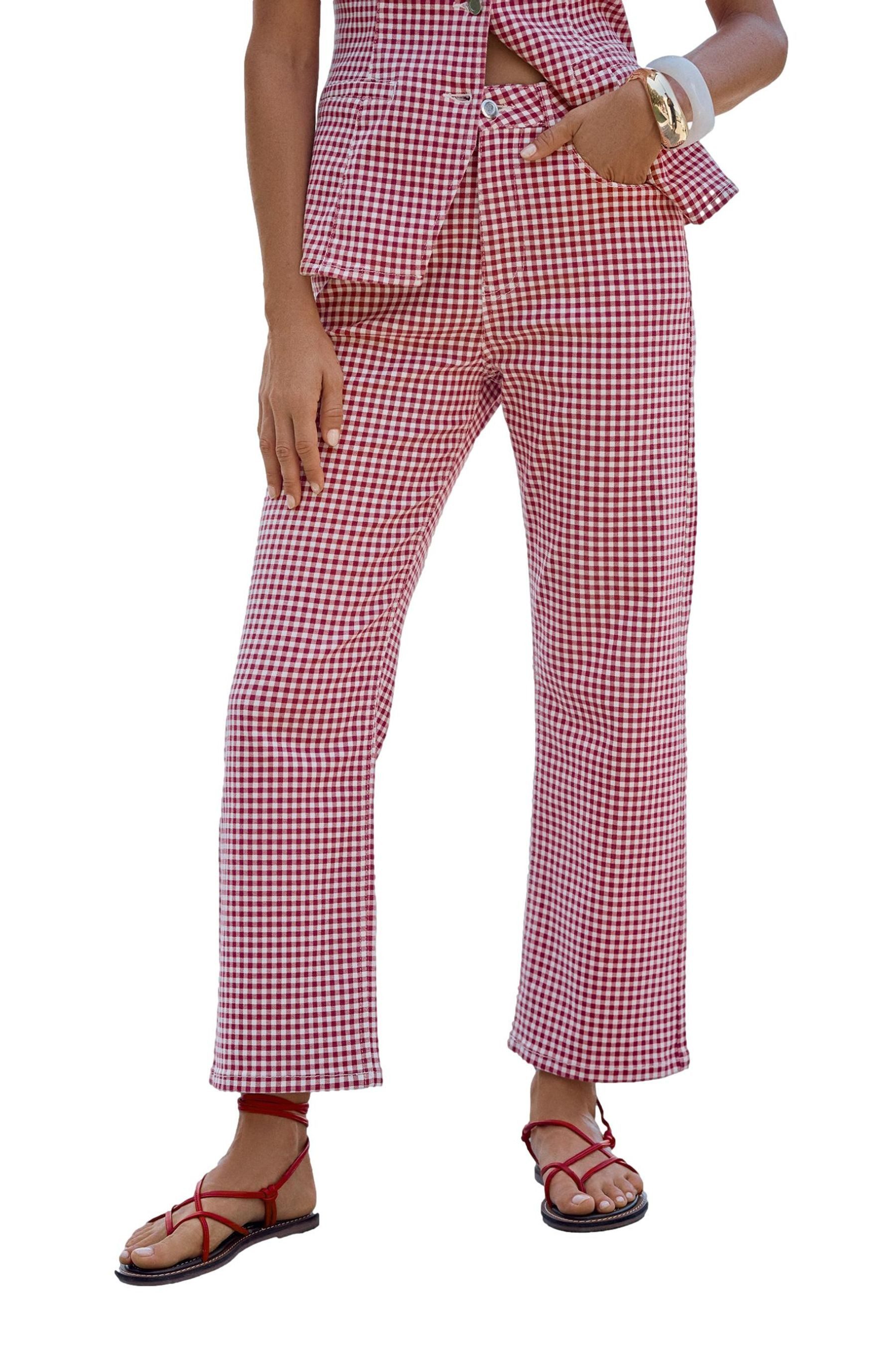 Straight-Jeans Love & Roses Cropped-Jeans mit weitem Bein Regular