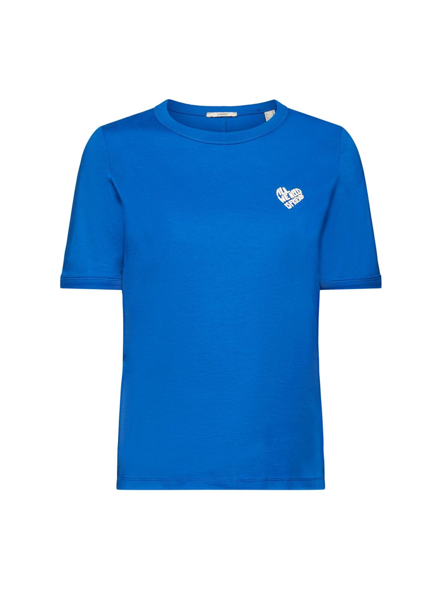 Baumwoll-T-Shirt BLUE T-Shirt mit herzförmigem Esprit (1-tlg) Logo