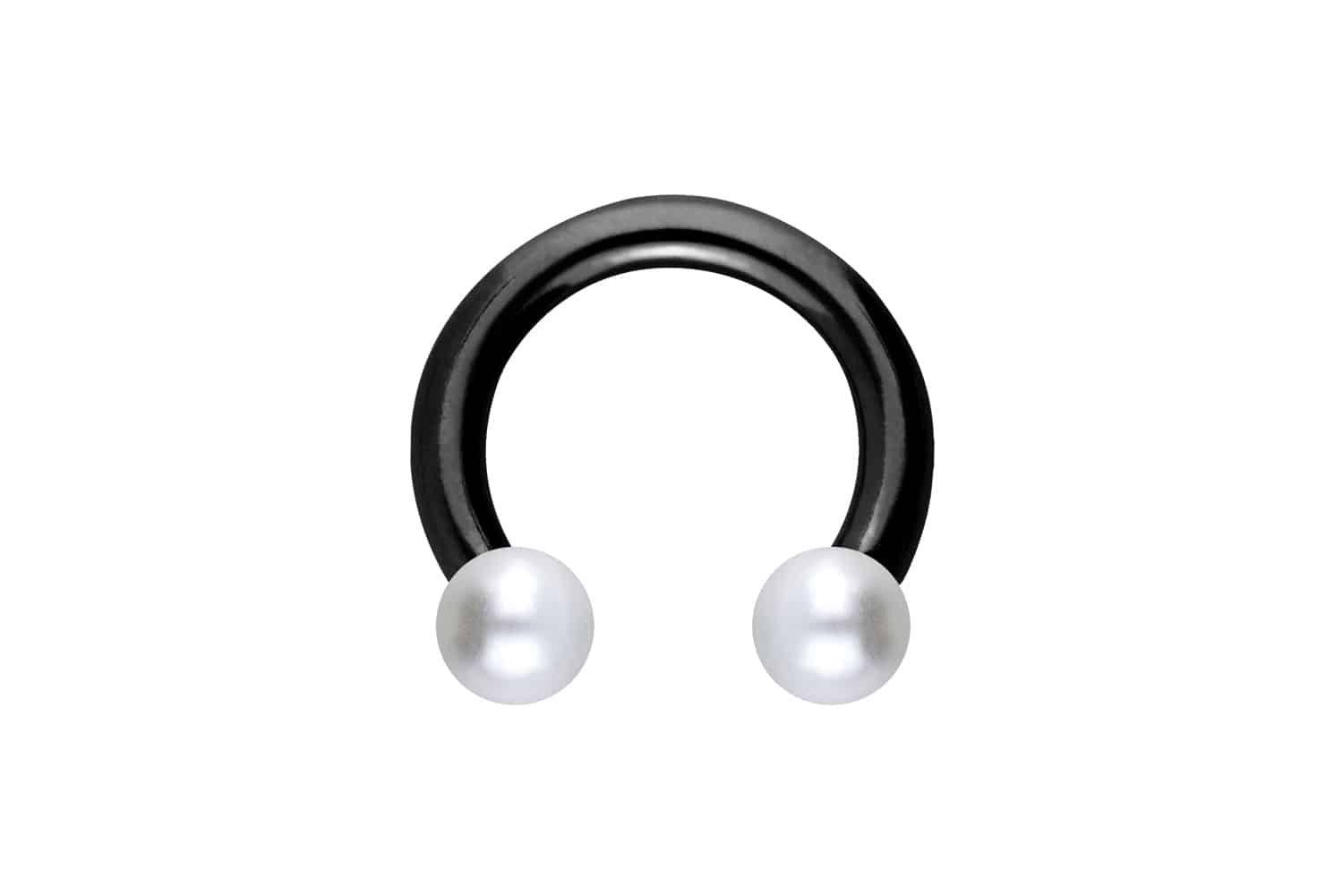 PIERCINGLINE Nasenpiercing Chirurgenstahl Hufeisenring SYNTHETISCHE PERLEN (Hufeisen-Ringe, 1-tlg)