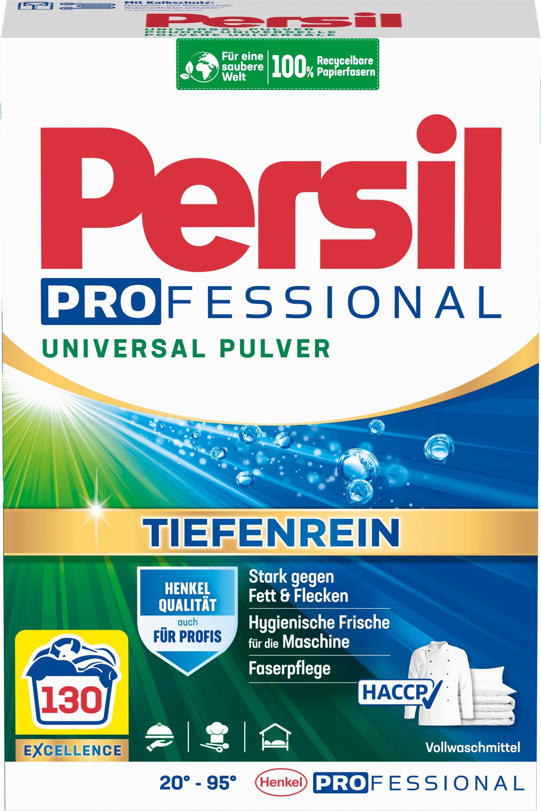 Persil Universal Professional Pulver 130 WL Vollwaschmittel (Vorratspack, [1-St. Waschpulver mit Tiefenrein Technologie)