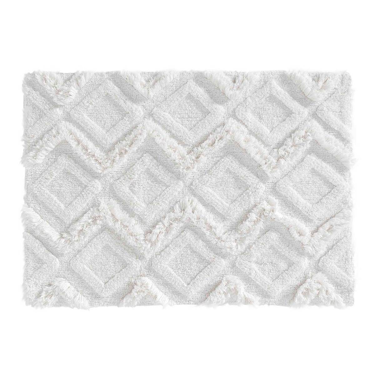 Douceur d'intérieur Badematte Badematte Boho IKATIS, Baumwolle, dickes Geflecht, 50 x 80 cm, für Badezimmer geeignet, angenehme Trittkomfort, Badematte
