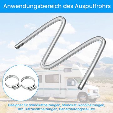 Amissz Auspuff-Flexrohr Heizungsauspuffrohr-und Schalldämpfer-Kit,Hitzebeständigkeit, (set), Korrosionsbeständig