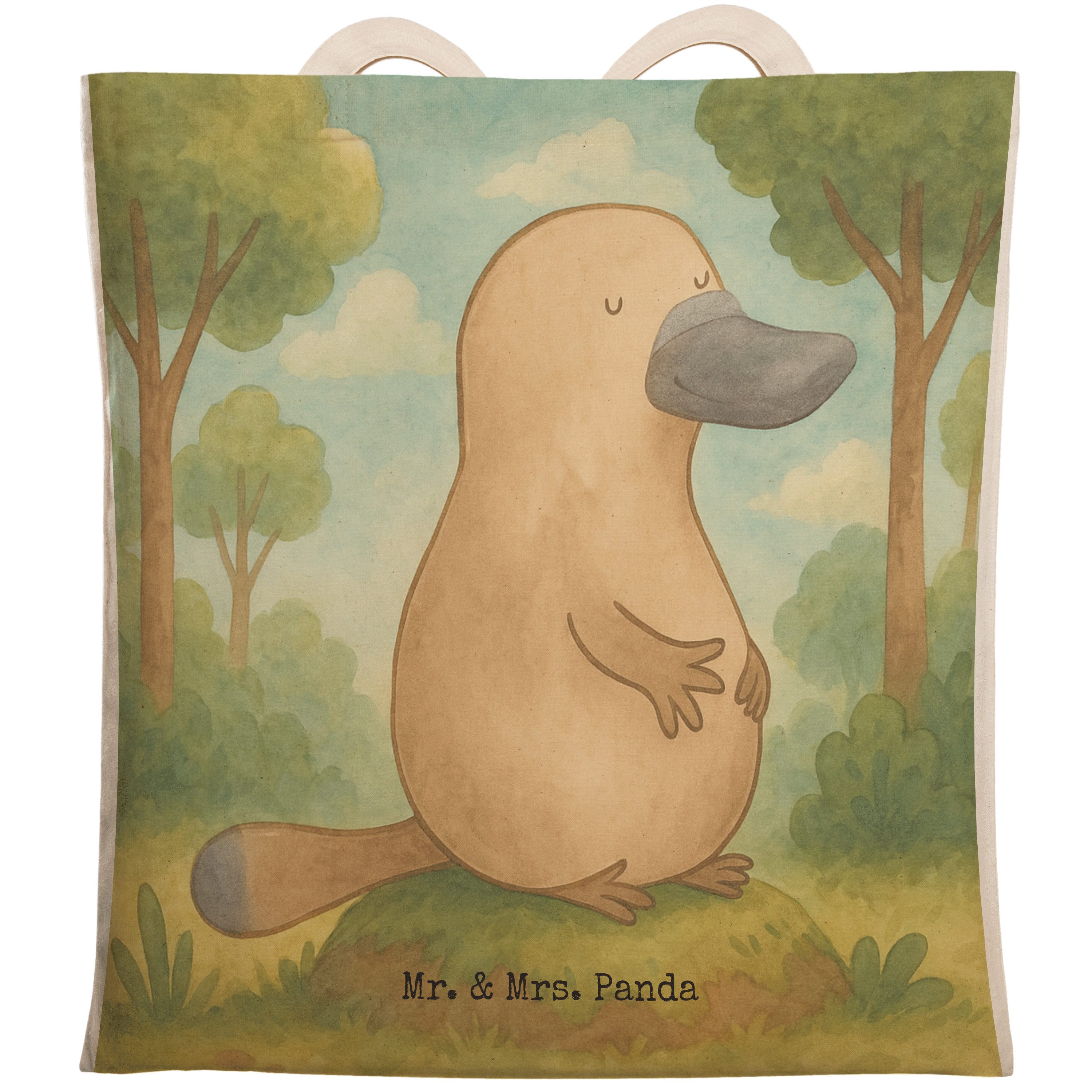Tragetasche Schnabeltier Mut Design, Tote Bag, Weiß, Arbeit, Tasche, Meer, Stoffb