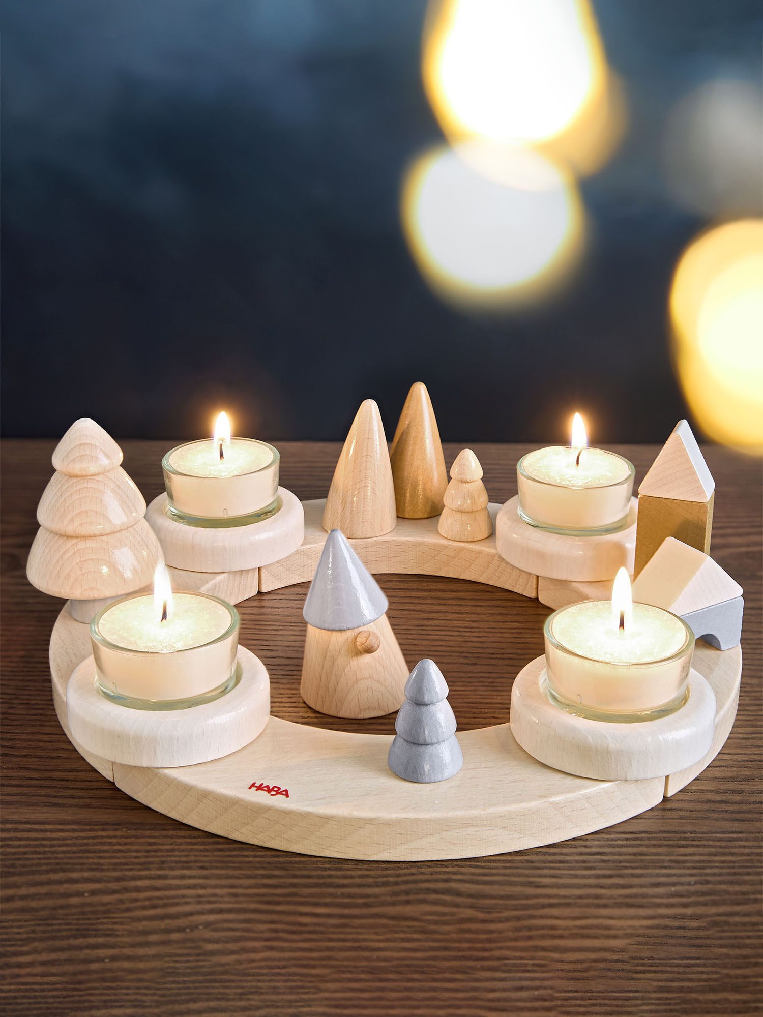 Haba Adventskranz Adventskranz, Weihnachtskranz, Advent Deko, aus Holz