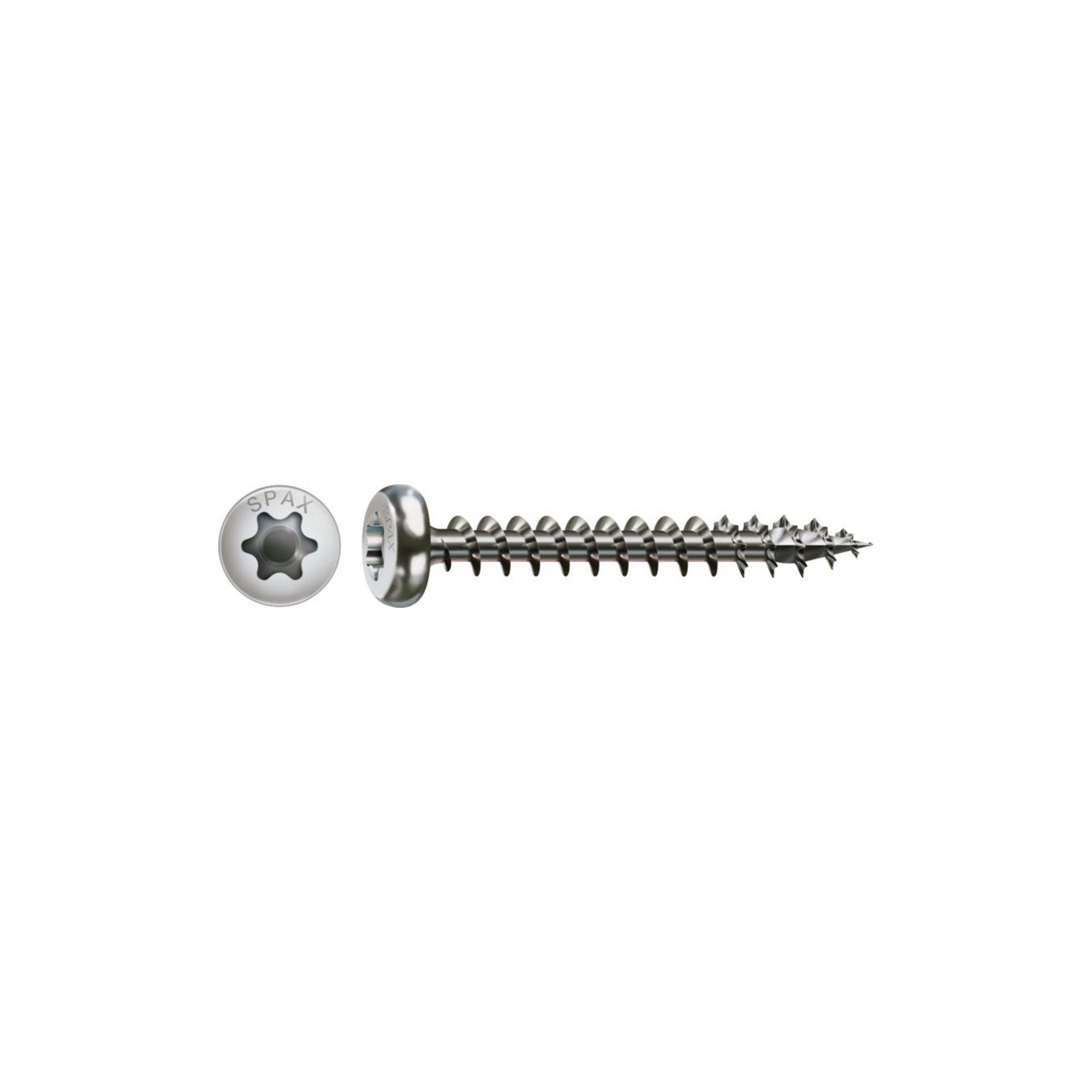 SPAX Holzbauschraube Spax Edelstahl 5 x 50 mm Halbrundkopf T-STAR plus Vollgewinde 4CUT Ede