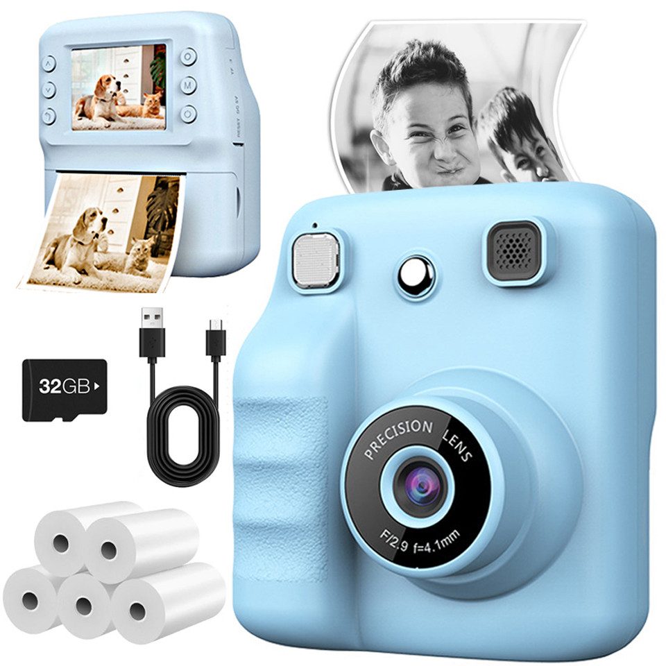 Coonoor 1080P Kinder-Digitalkamera, 2,4-Zoll-Kinderkamera Kinderkamera (Digitalkamera-Spielzeug, 32-GB-Karte)