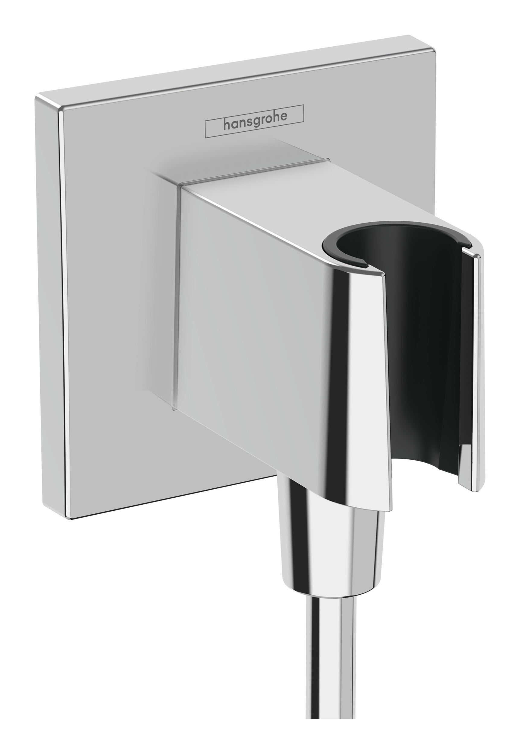 hansgrohe Wandanschlussbogen FixFit E, Wandanschluss mit Brausehalter - Chrom