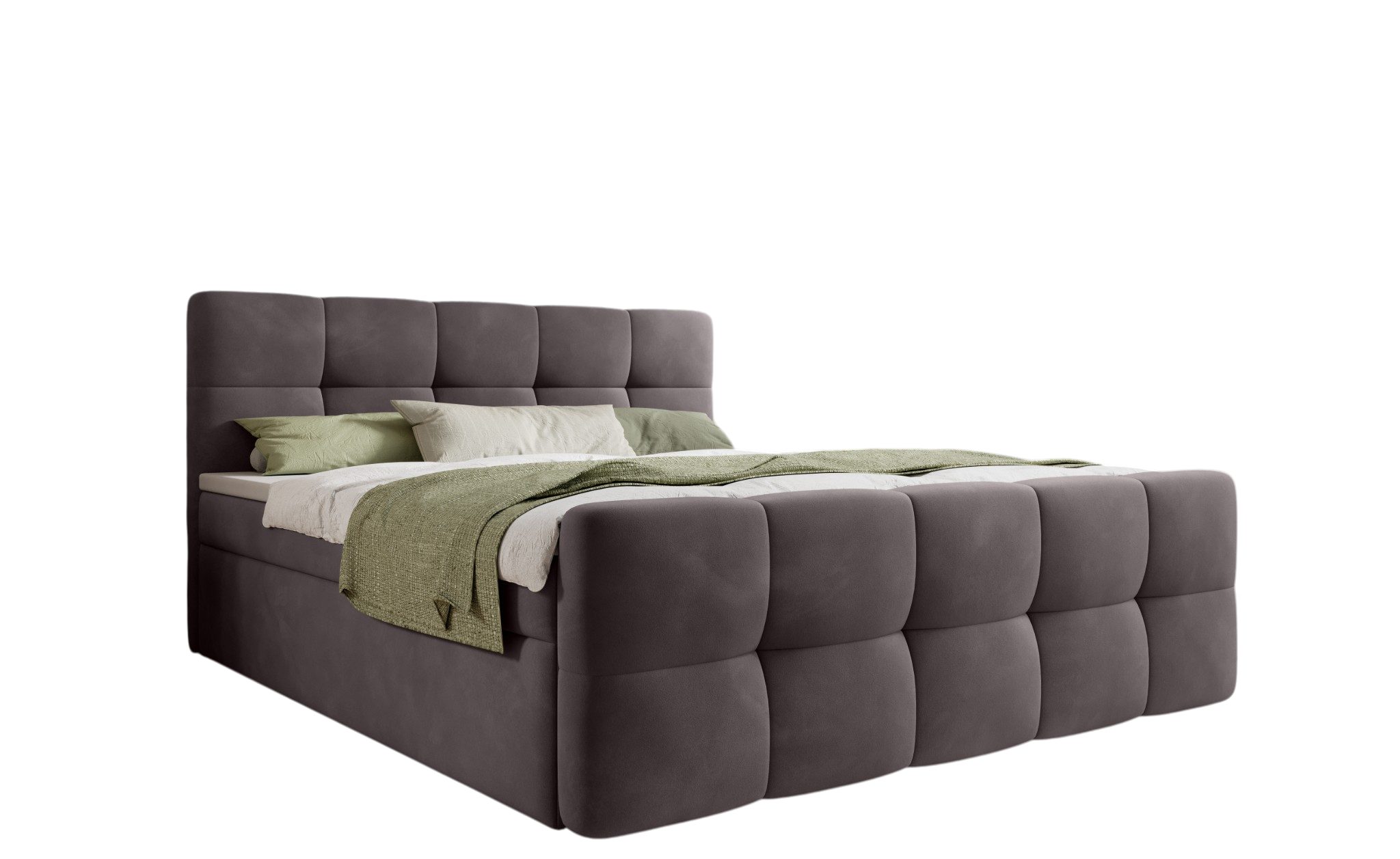 thematys Boxbett mit Bettkasten 140x200–200x200 cm – Velours oder Bouclé Bezug – (Polsterbett Bonnellfederkern Matratze H3 + Gratis 3cm Topper, Boxbett - Luxus  – Bild 4 von 5