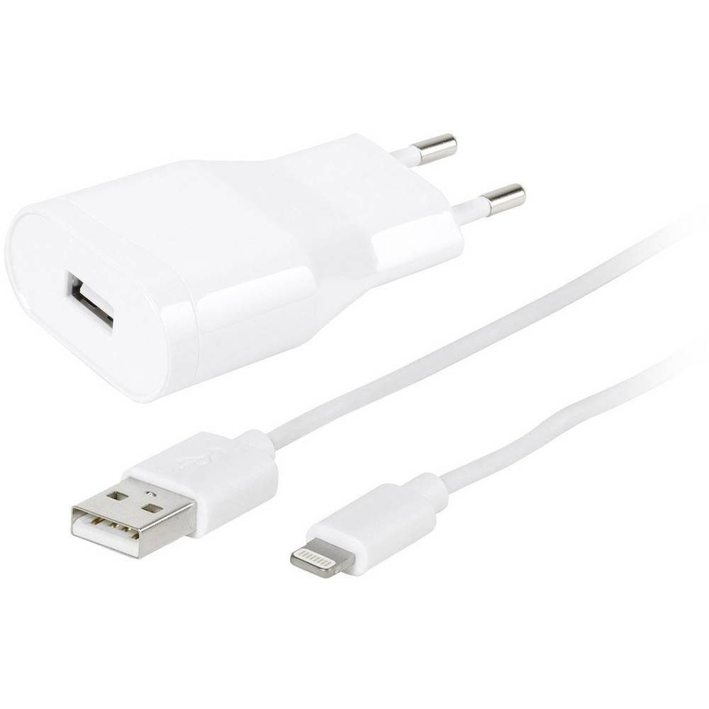 Vivanco USB Charger Set für Apple iPhone und iPad,1.2m USB-Kabel, beidseitig verwendbarer Stecker