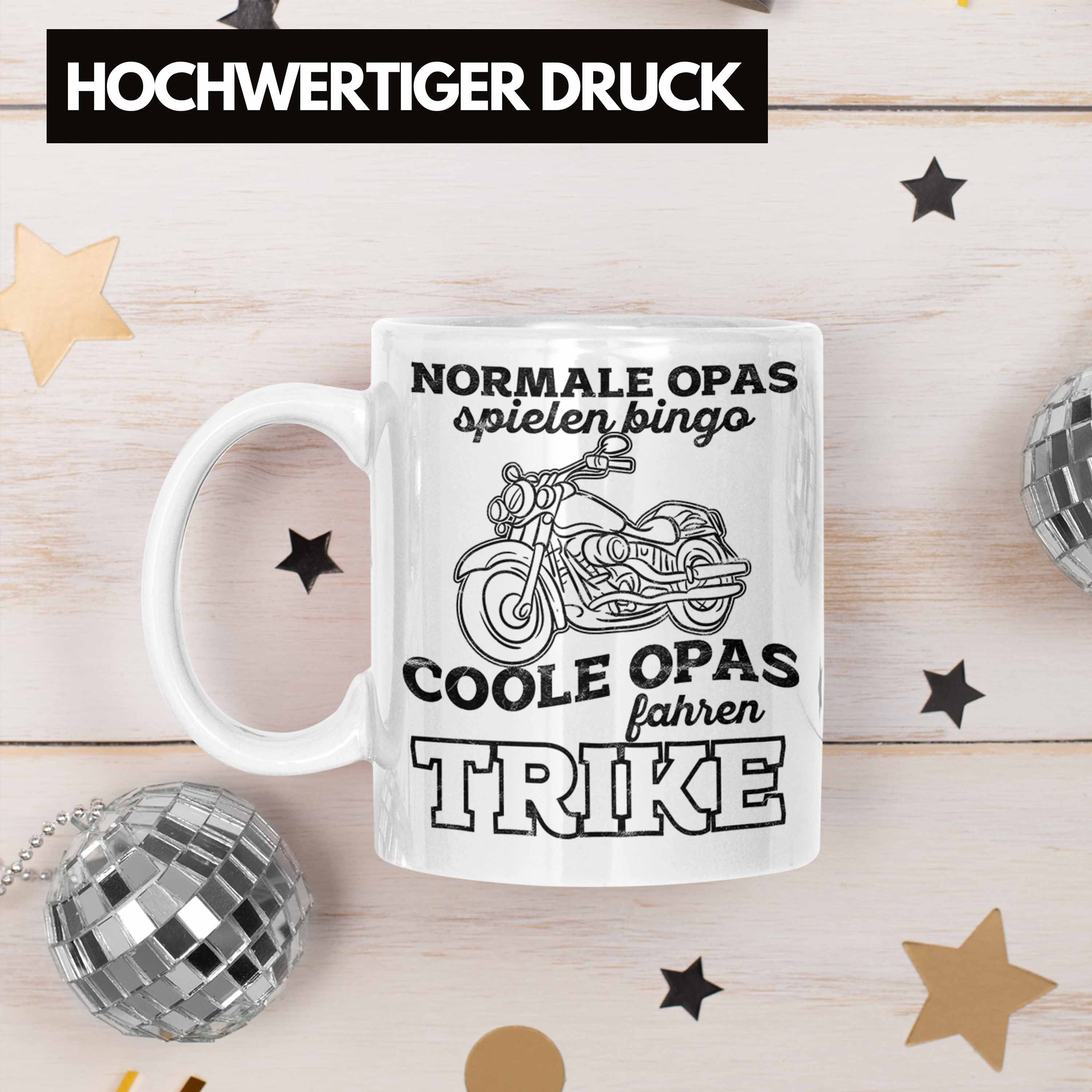 Lustig für Weiss für Fahrer Tasse Geschenkidee Geschenk Tasse Opa Trendation Trike