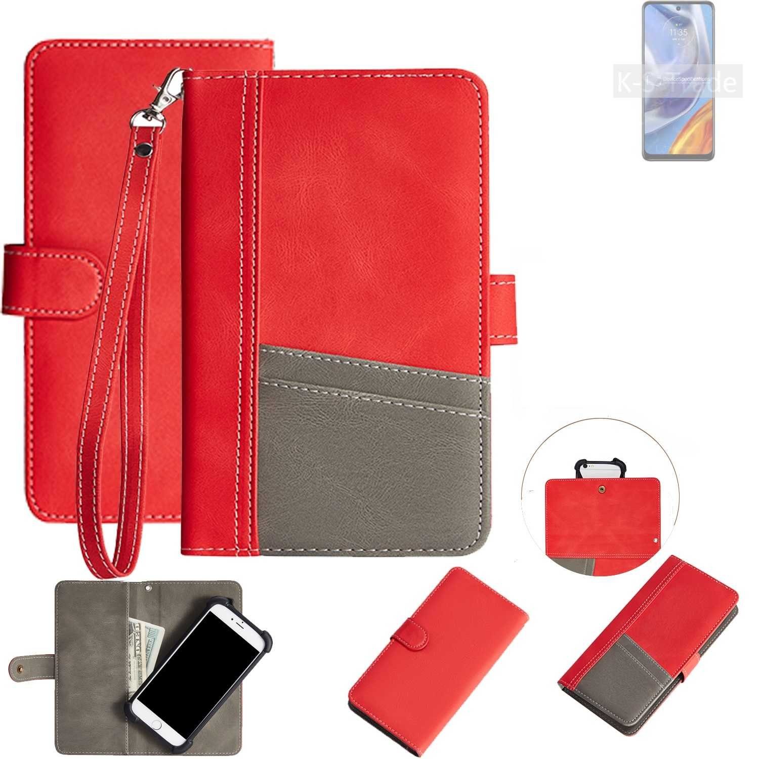 K-S-Trade Handyhülle für Motorola Moto E32s, Handy Schutzhülle Hülle Portemonnee Brieftasche Klapphülle