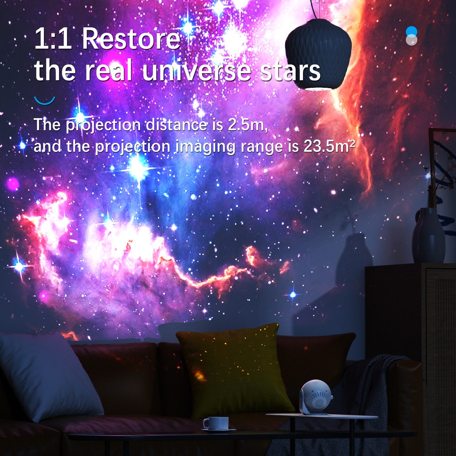 POPOLIC Sternenhimmel Projektor, Home Planetarium Projektor Lampe Portabler Projektor (für Schlafzimmer Kinder Erwachsene mit 14 Planeten Discs)