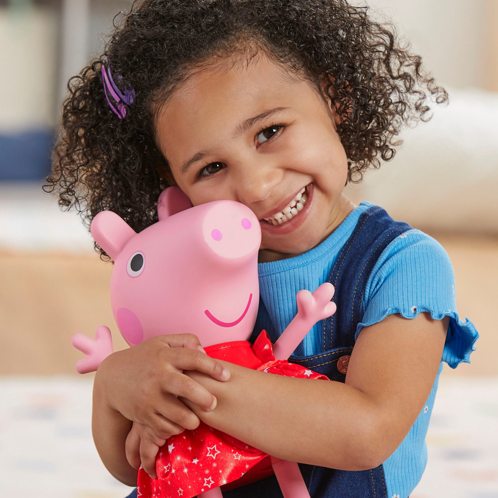 Hasbro Peppa Pig Standing Doll, Peppa's Muddy Puddle Party, with Features