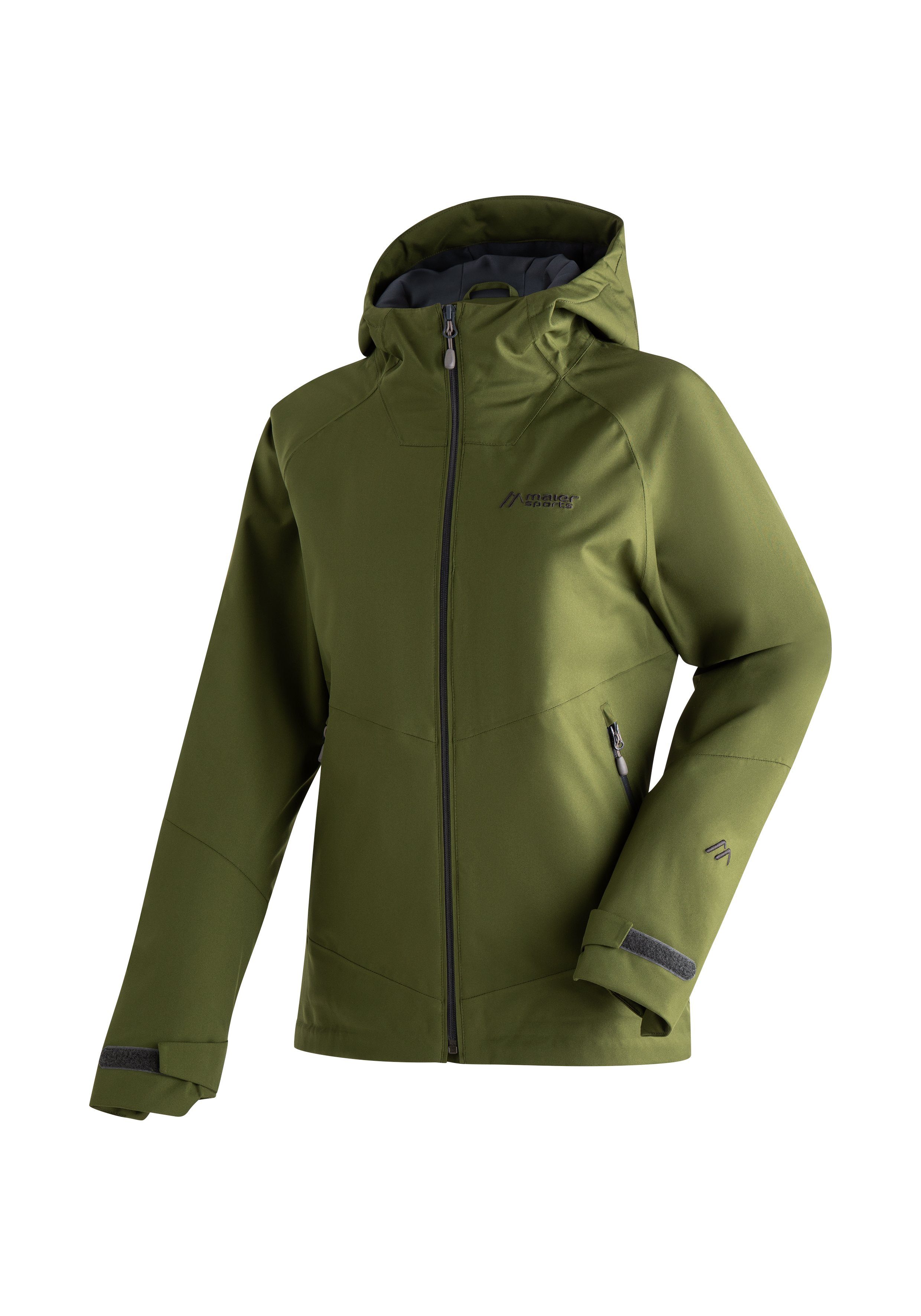 Maier Sports Outdoorjacke Solo Tipo W Damen Wanderjacke, atmungsaktiv und wasserdicht, Regenjacke mit Kapuze dunkelgrün | Jacken