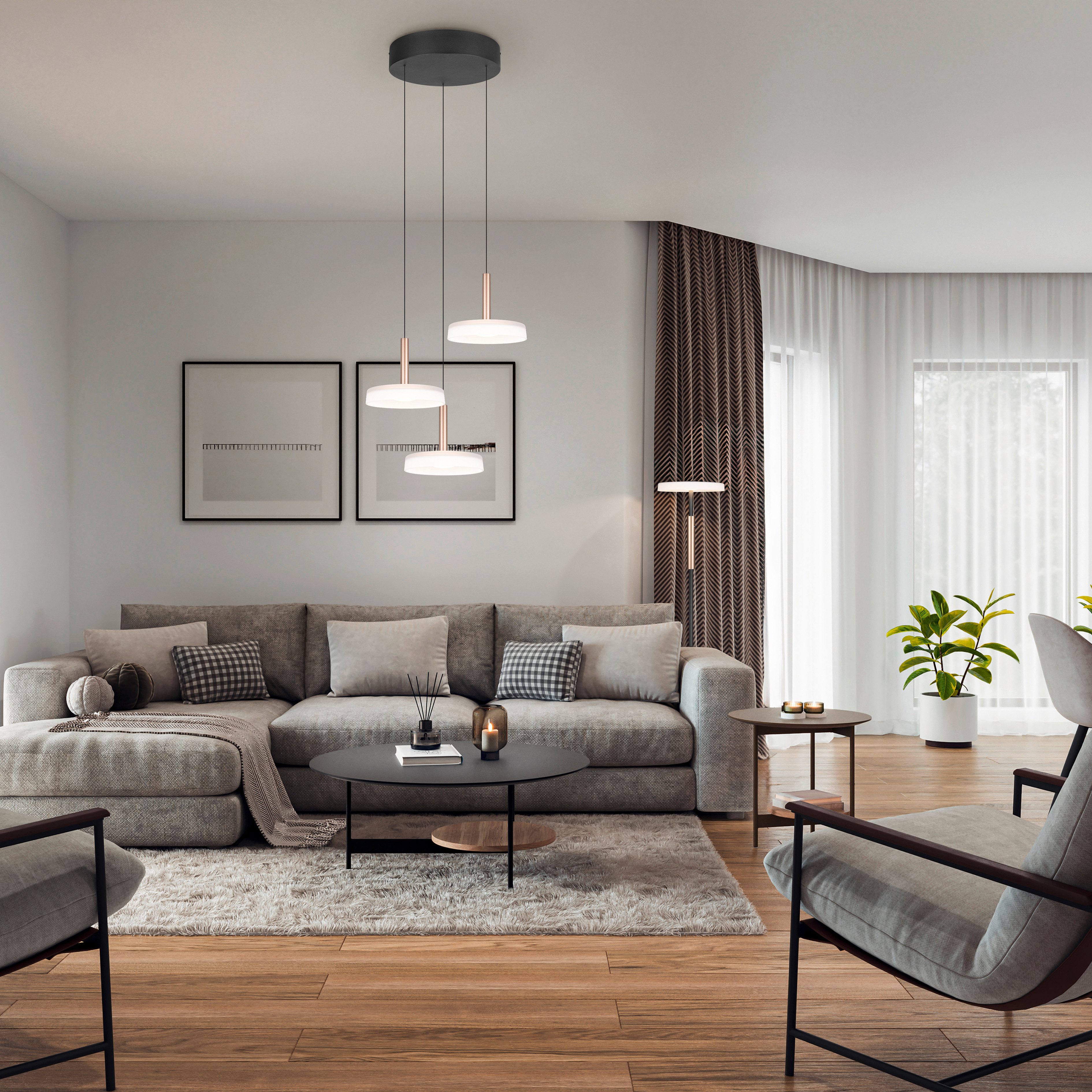 TRIO Leuchten LED Pendelleuchte CELESTE dimmbare LED Hängelampe aus Metall günstig online kaufen