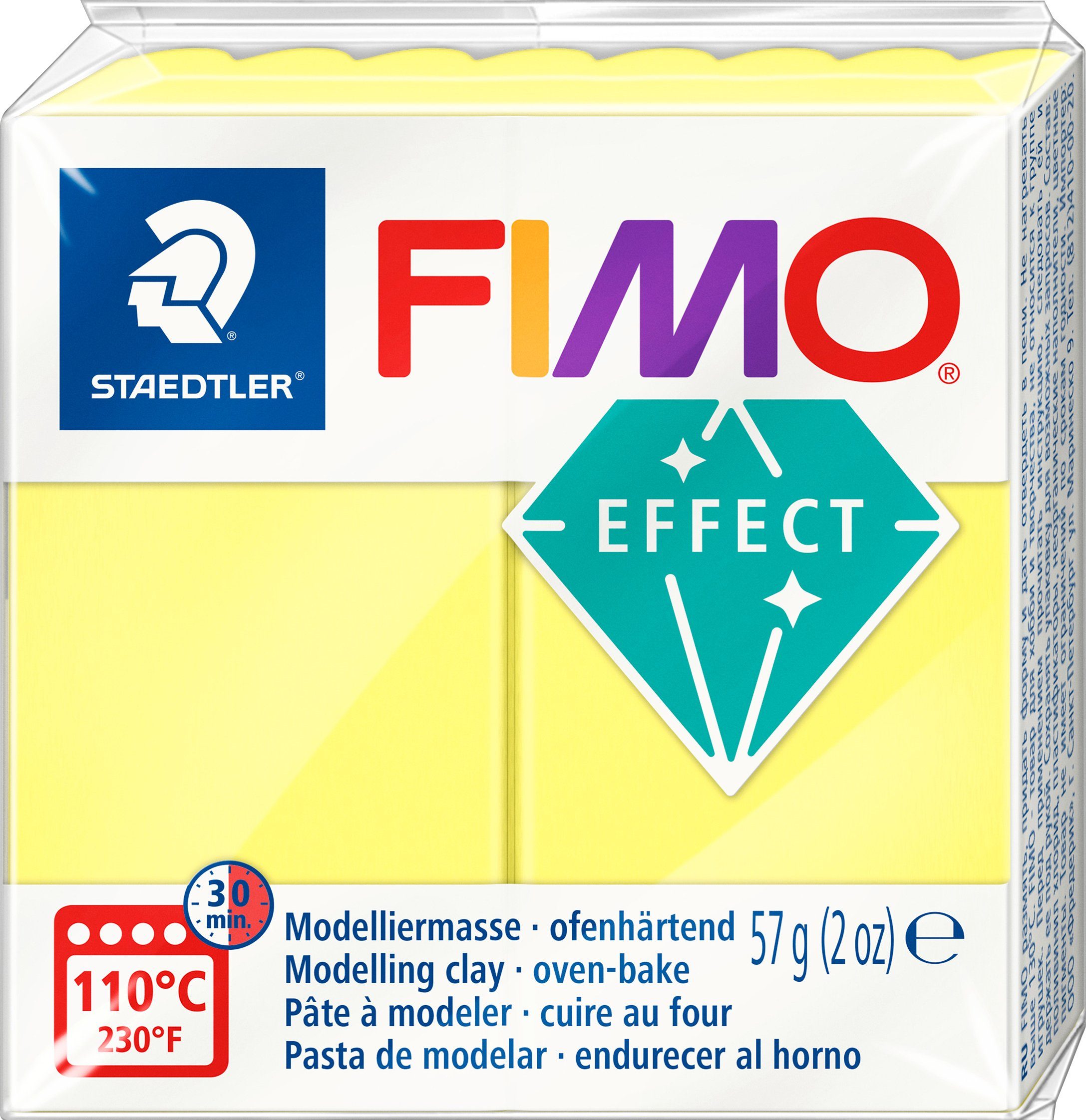 FIMO Modelliermasse EFFECT Transluzent, 57 g Gelb