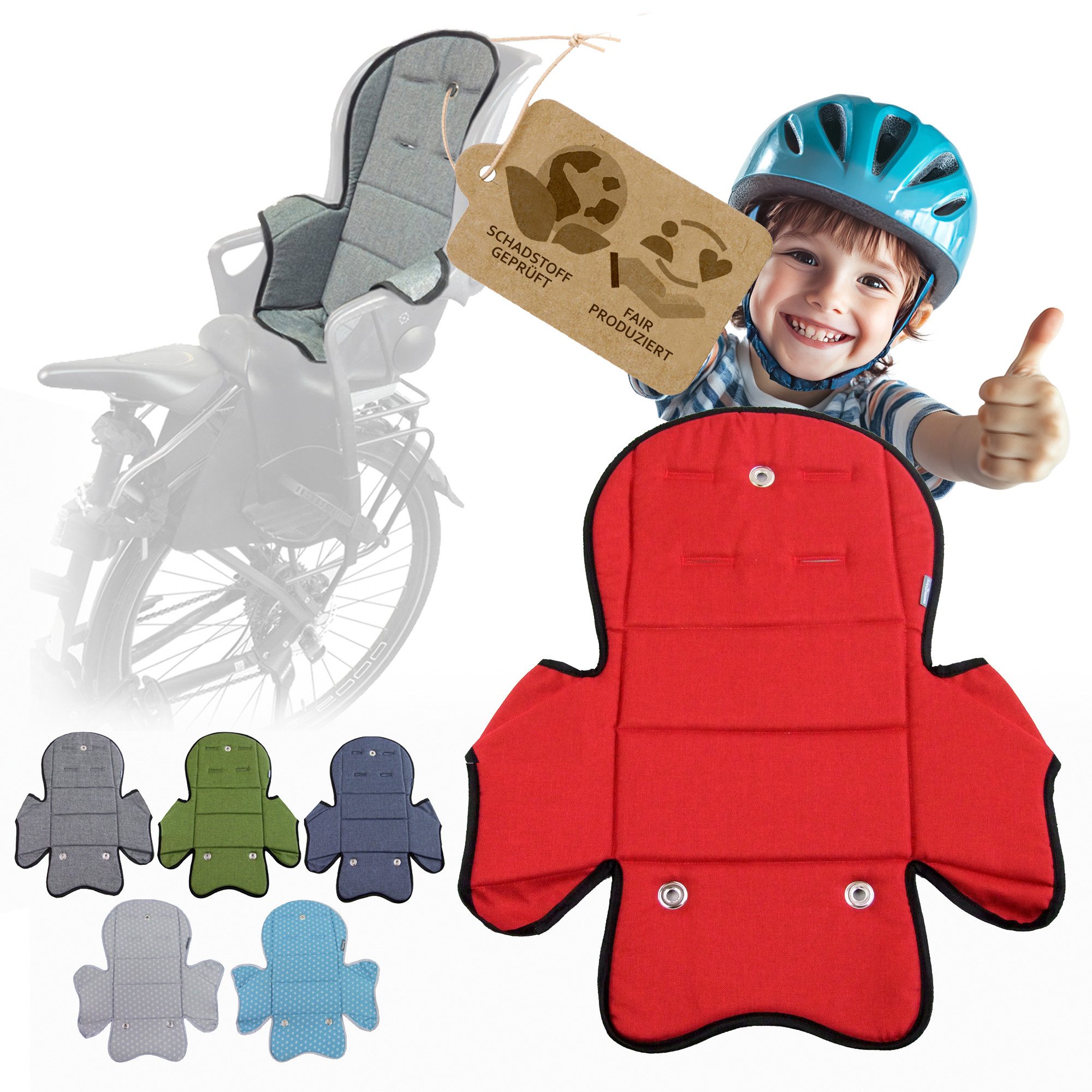 Fahrradkindersitz Ersatzbezug Sitzkissen für Fahrradsitz kompatibel mit Römer Jockey M5