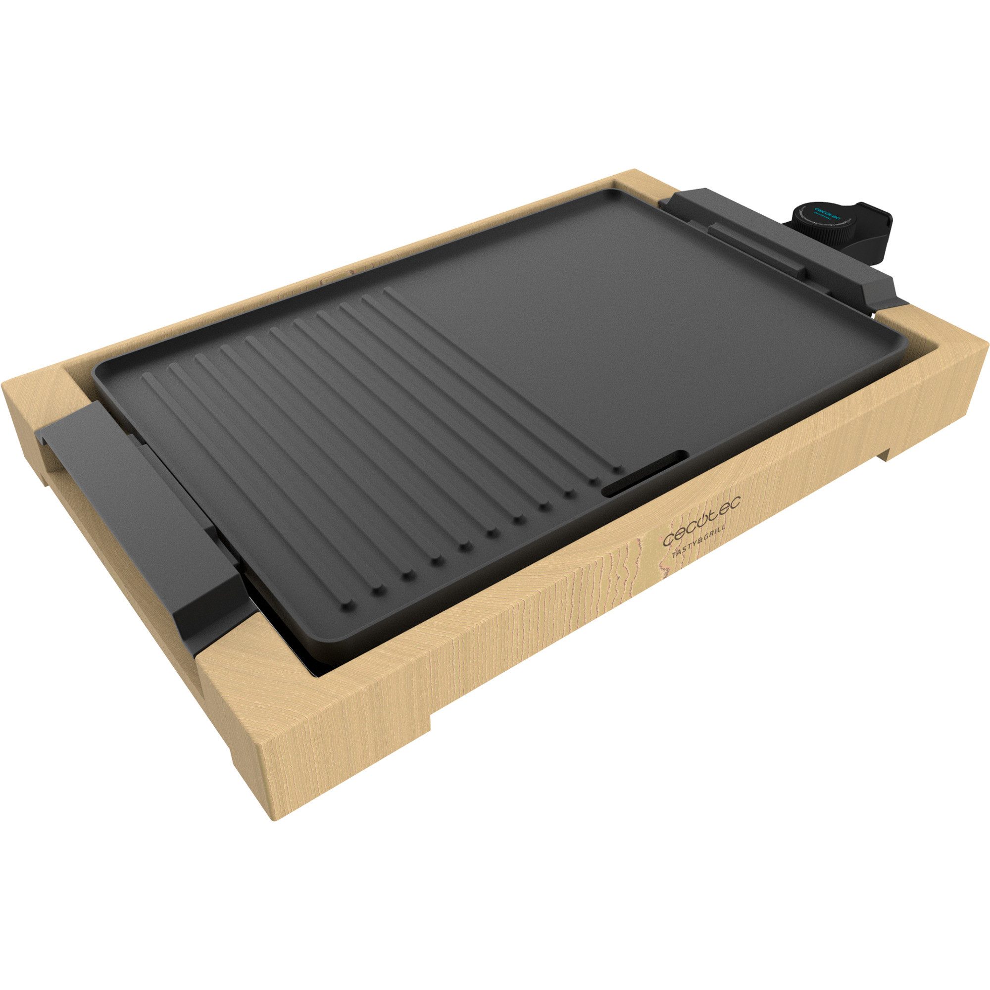 Cecotec Elektrogrill Cecotec Tischgrill Tasty&Grill 2000 Bamboo Black