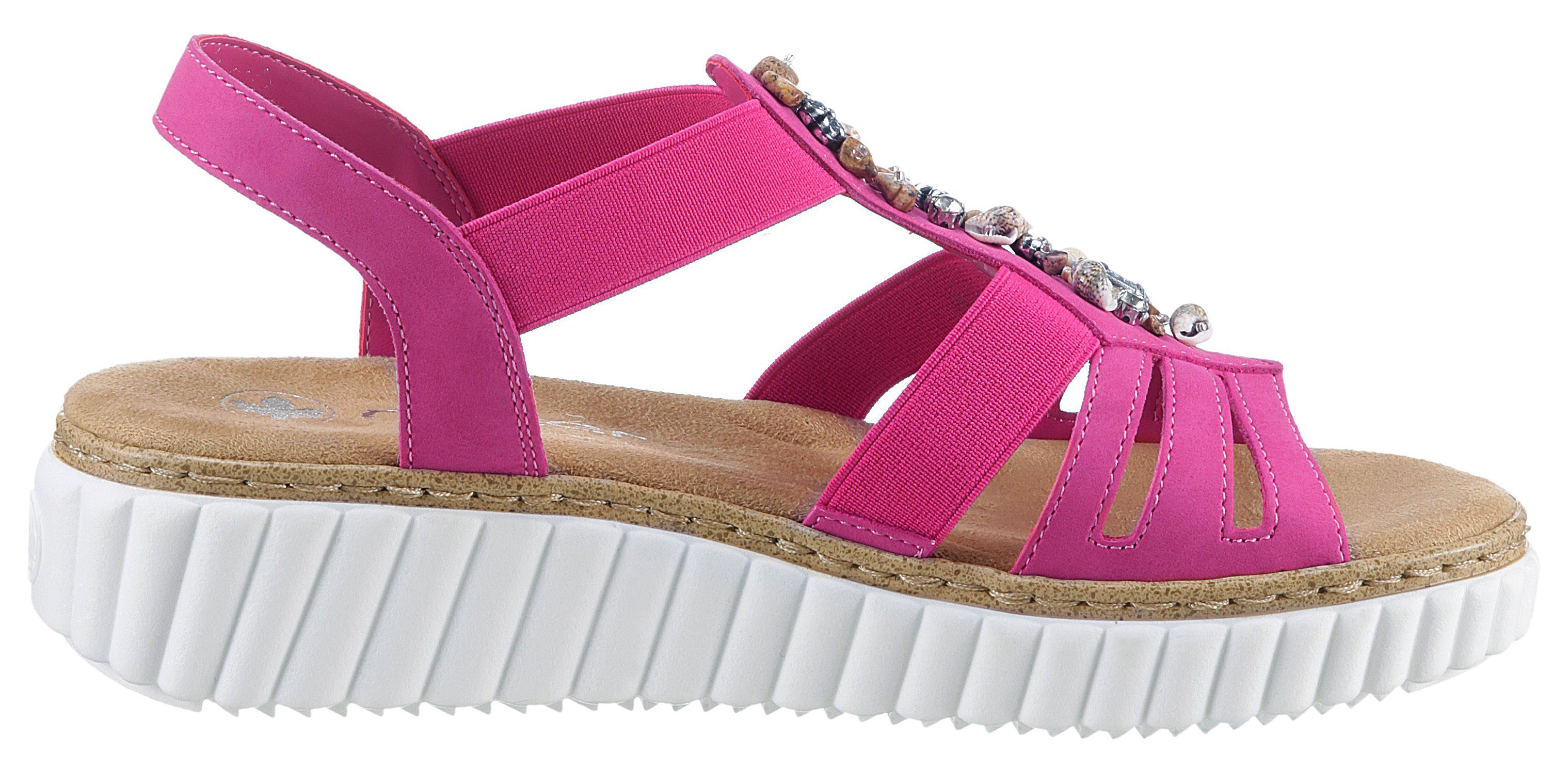 Rieker Plateausandale, Sommerschuh, Sandalette, Plateauabsatz, mit weicher Innensohle