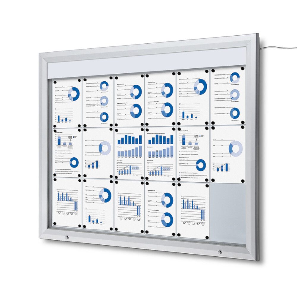 Showdown Displays Hängevitrine Showdown Displays Schaukasten Premium für Außen - 18x DIN A4 - LED (1-St)