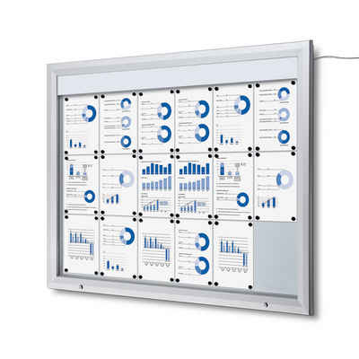 Showdown Displays Hängevitrine Showdown Displays Schaukasten Premium für Außen - 18x DIN A4 - LED (1-St)