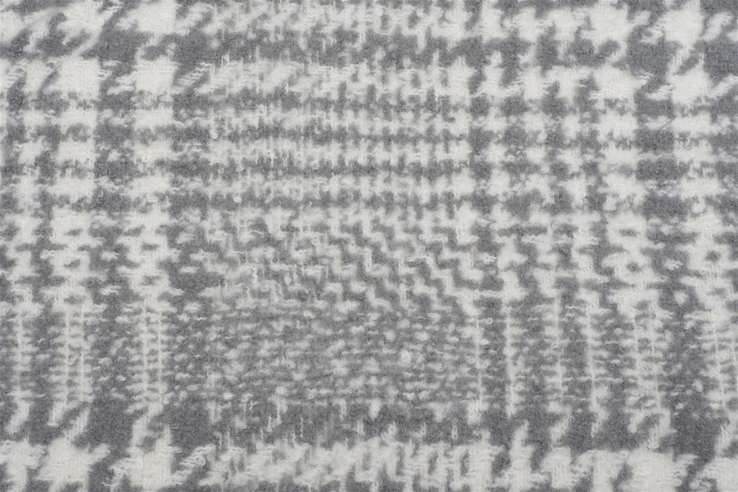 Weicher langen Grau-Weiß und XXL-Schal, mit Muster Karo (1-St), styleBREAKER Schal Fransen