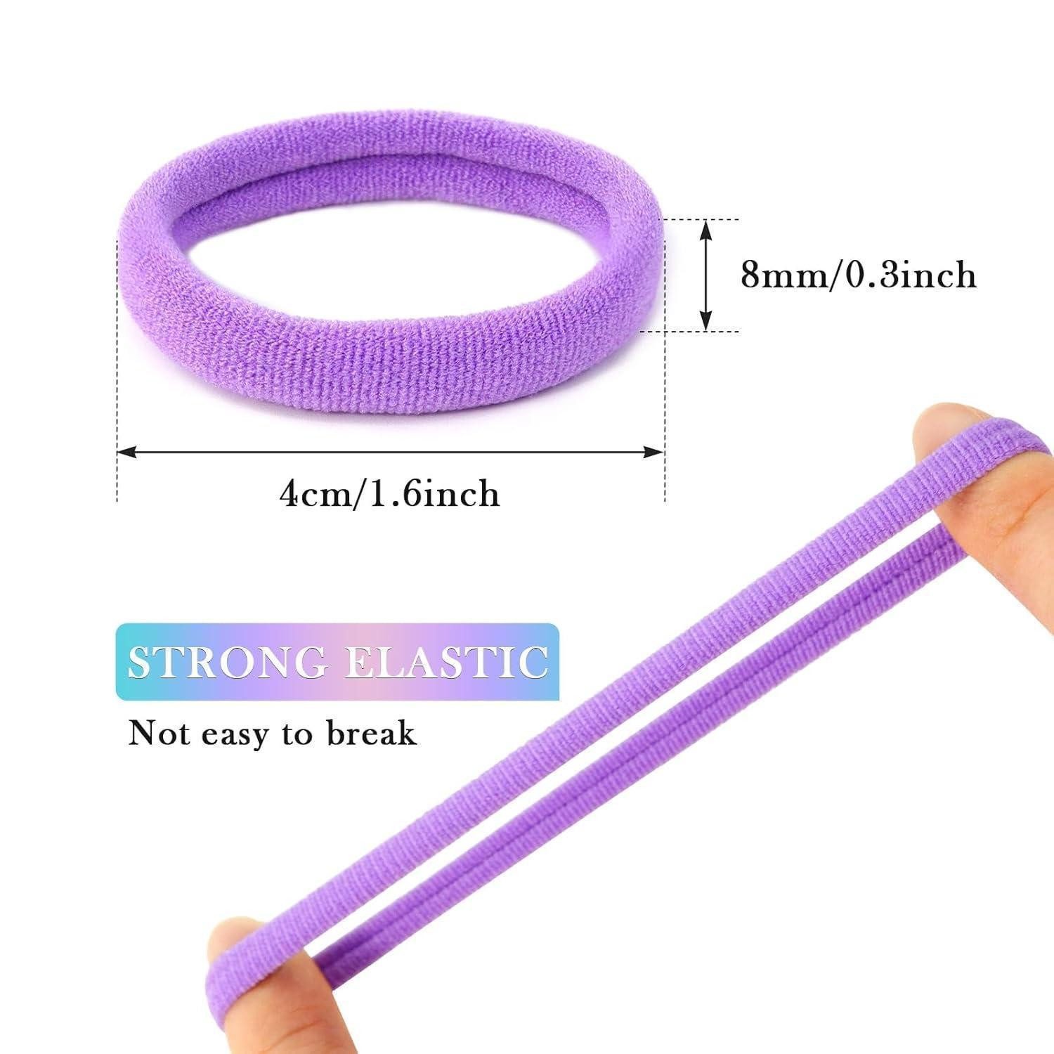 LuxusKollektion Haargummi 30 Stück Damen Haargummi 4cm Bunt Baumwolle Ohne Metall Weich