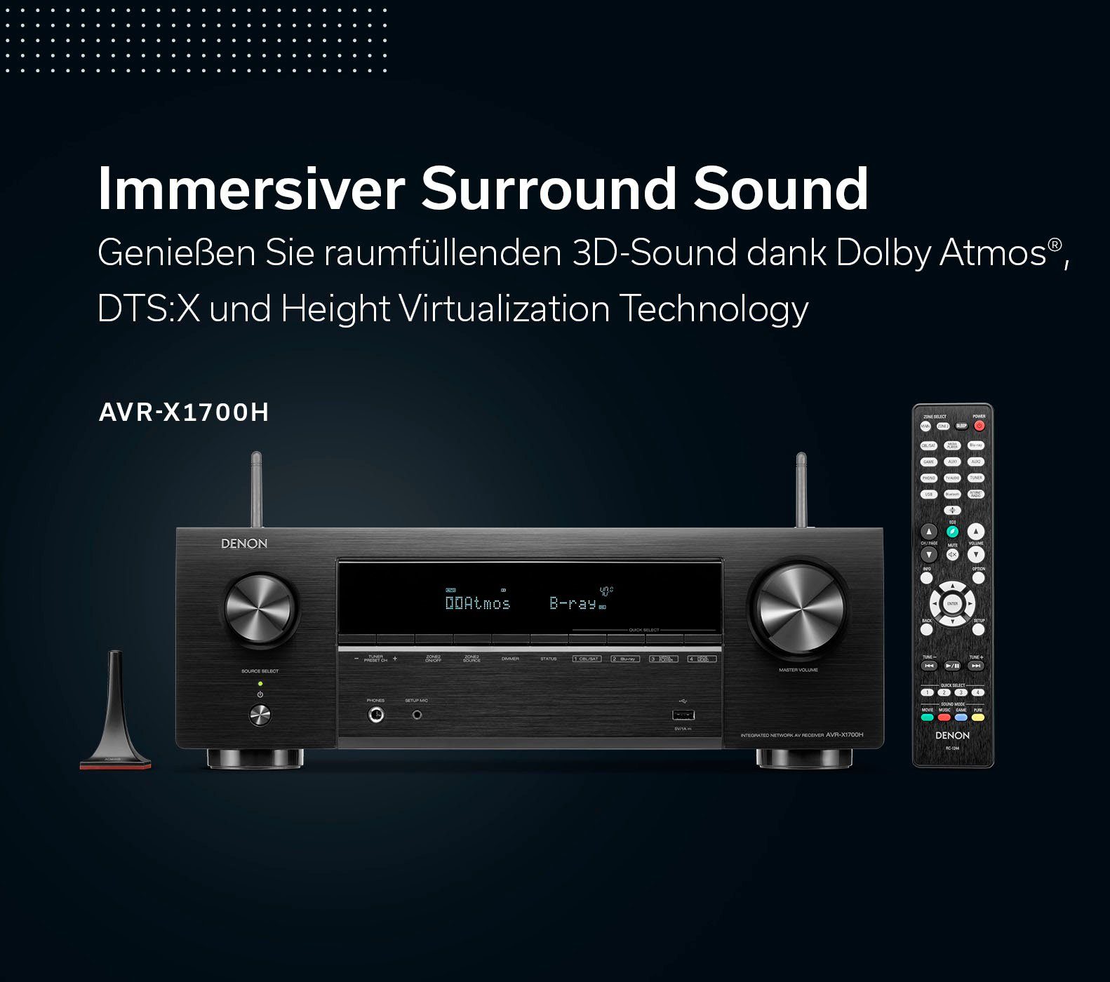 WLAN, Dolby Denon 8K- AVR-X1700H Heimkinosystem 7.2 (Bluetooth, Vision)
