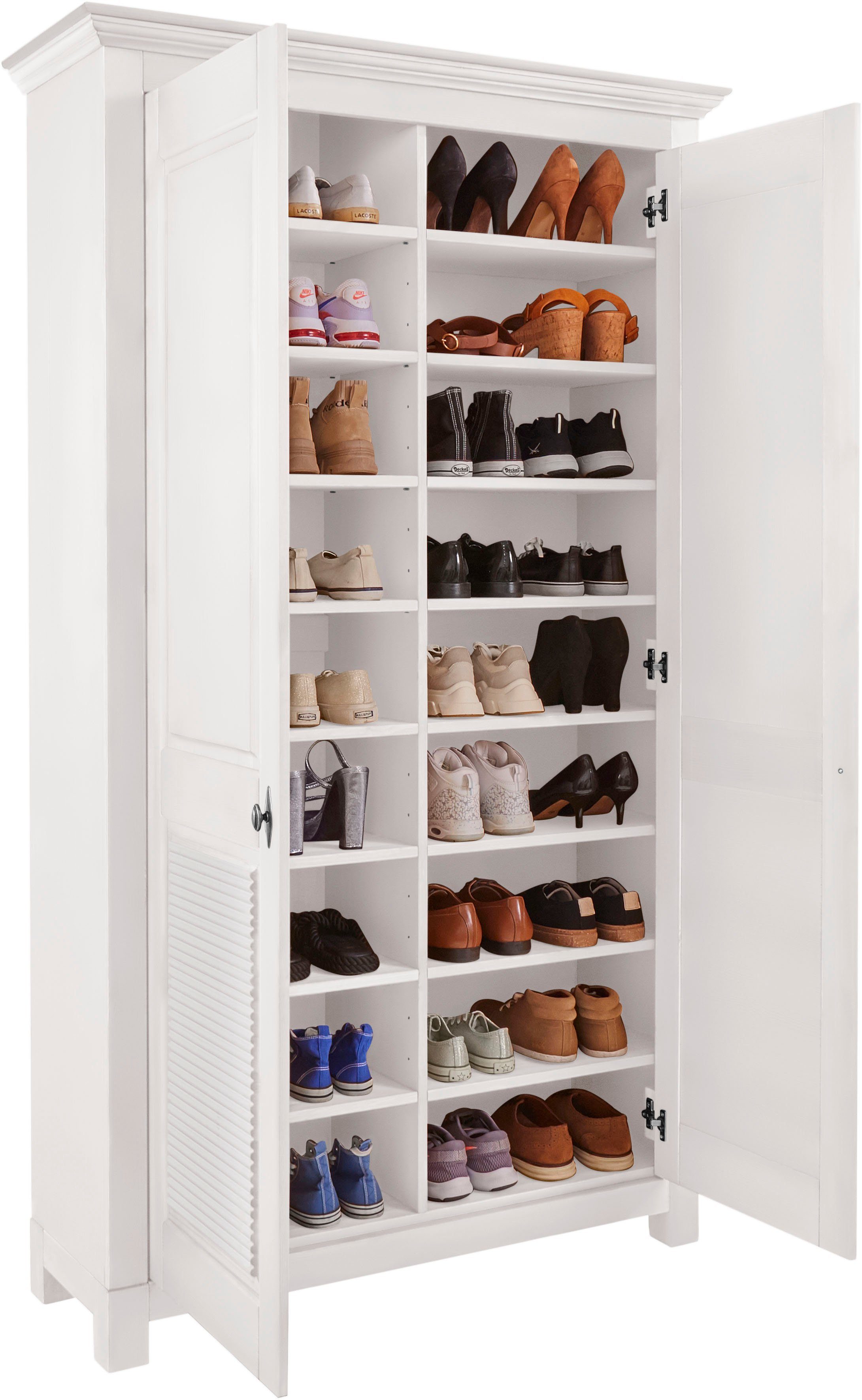 viel Home weiss massiver affaire Kiefer, Schuhschrank aus Rauna Stauraum