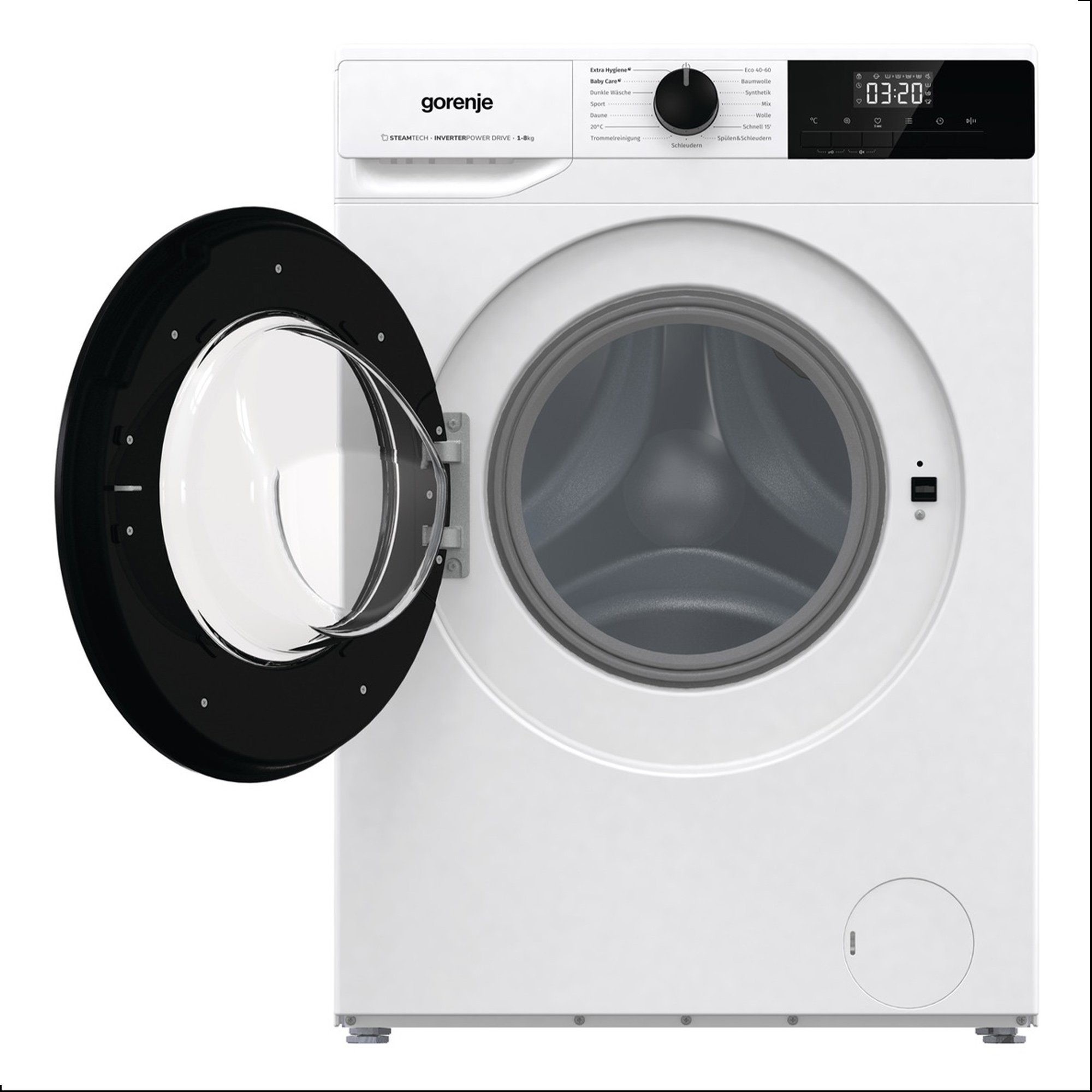 GORENJE Waschmaschine WNHPI84APS/DE, 8 kg, 15 RainDrop U/min, Dampffunktion, Trommel Totaler Programme, AquaStop, 1400