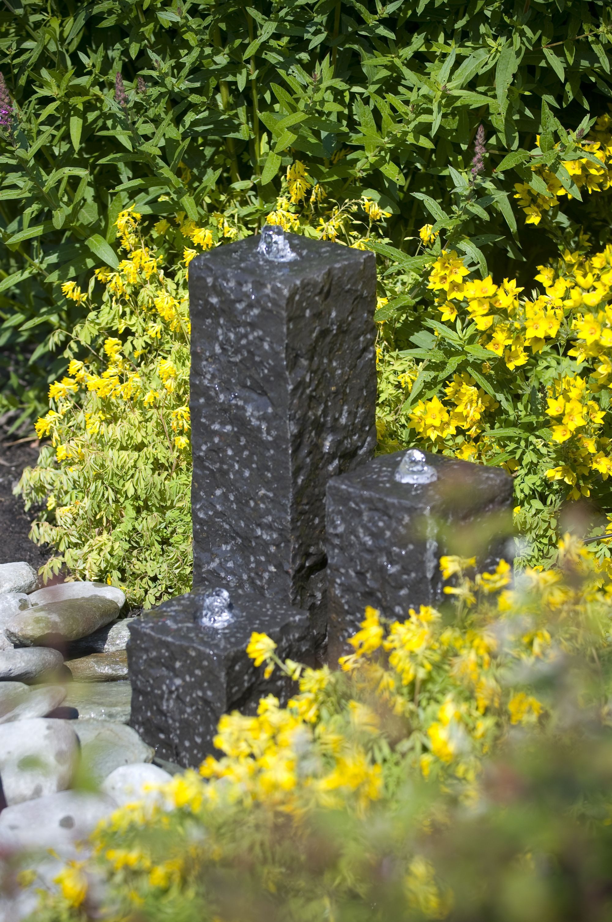 Ubbink Gartenbrunnen Taranto, 12 cm Breite, Wasserbecken BxT: 68x68 cm, (Komplett-Set), Naturstein Granit
