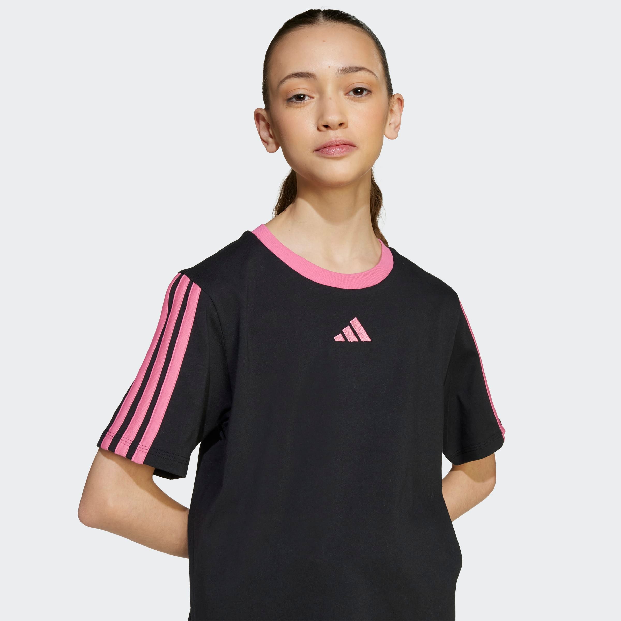 adidas Sportswear T-Shirt JG 3S BF TEE für Kinder, mit Rundhalsausschnitt, ohne Verschluss, aus Baumwolle