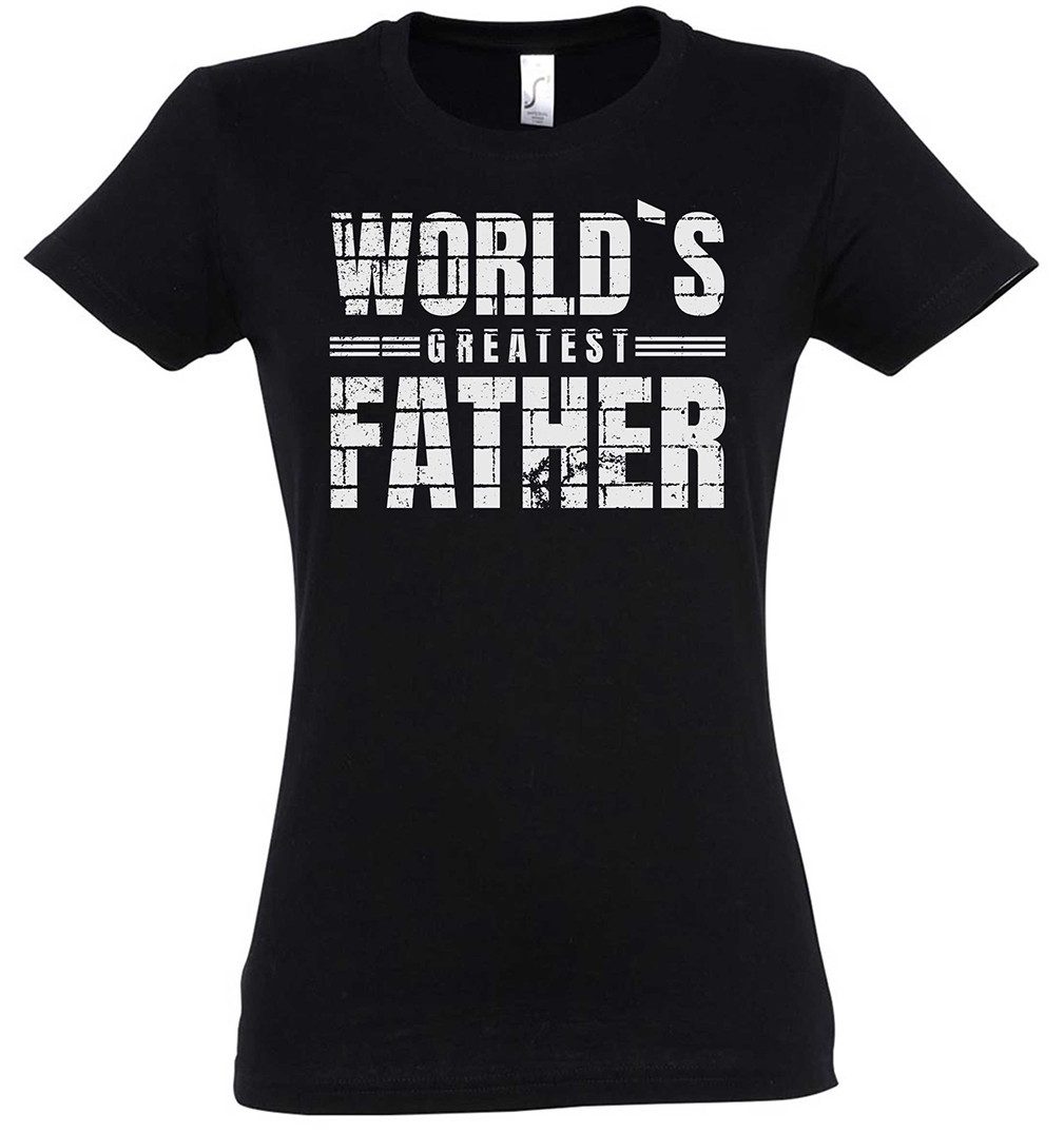 Print-Shirt World’s Greatest Father Damen T-Shirt Bester Vater Dad Vatertag Papa