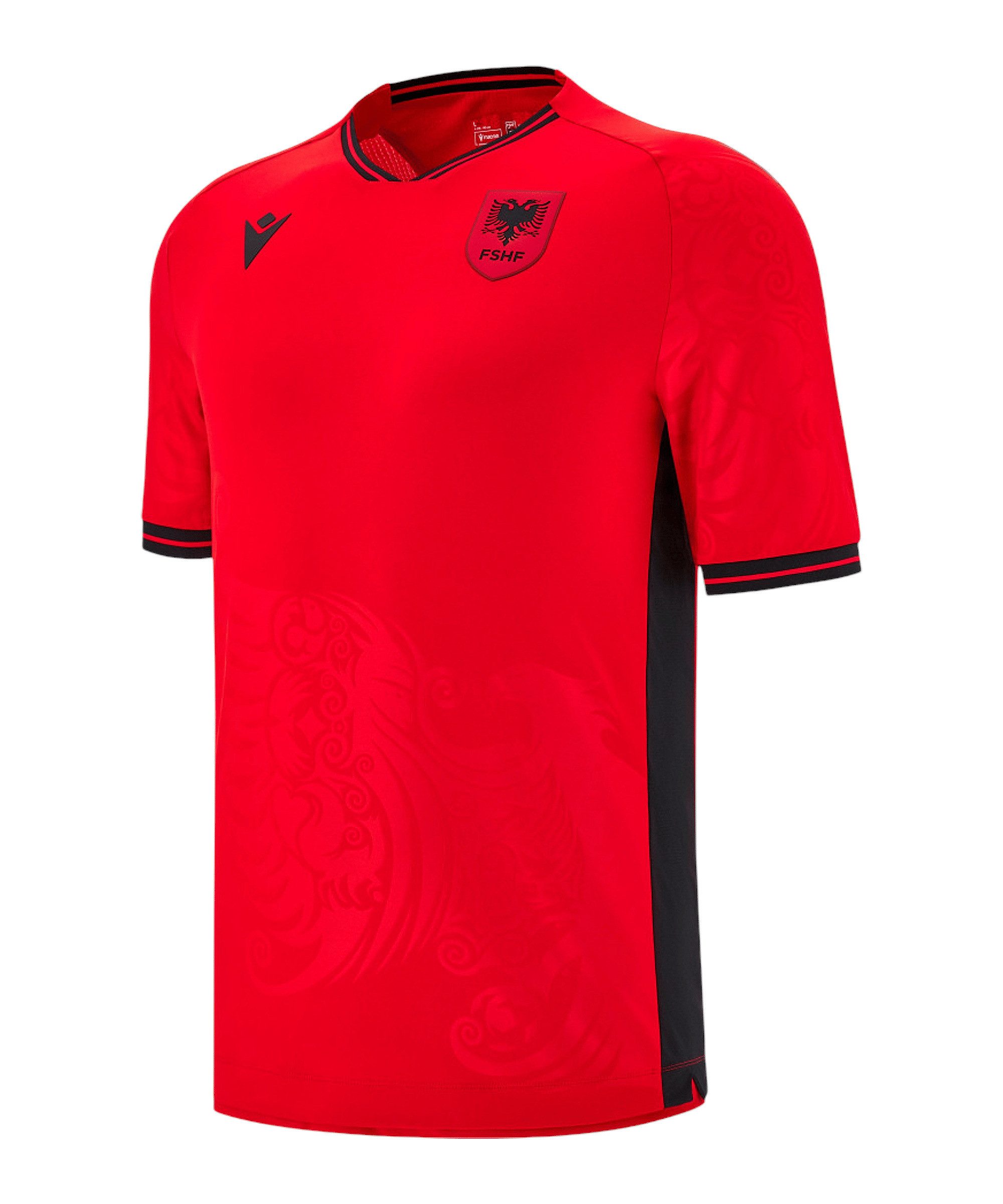 Macron Fußballtrikot Macron Albanien Trikot Home 2025 Kurzarm-Trikots Teams günstig online kaufen