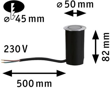 Paulmann LED Einbauleuchte Outdoor 230V Boden IP67 3000K 2W deko round, LED fest integriert, Warmweiß, rund