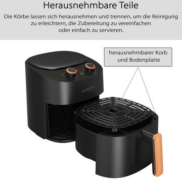 Aureo Heißluftfritteuse 1300 Watt - Fritteuse ohne Öl und Fett - Airfryer 4,3L mit Zubehör, 1300 W