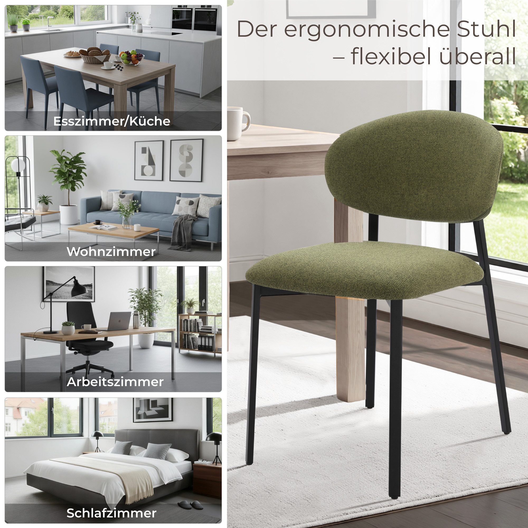 CHITA Polsterstuhl (Set, 4 St), 4-Fuß-Stuhl, Esszimmerstuhl, Verstellbare F günstig online kaufen