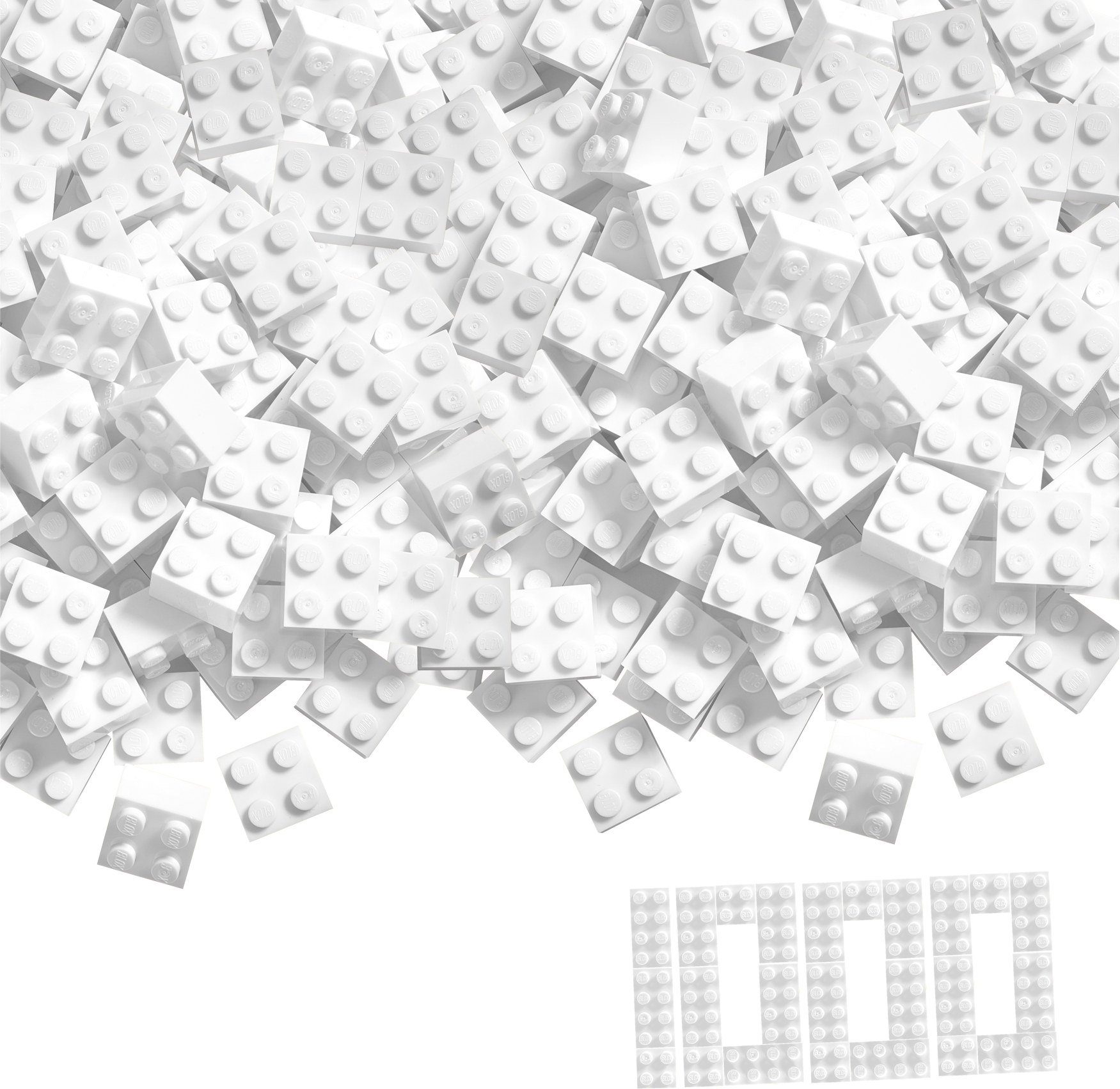 SIMBA Konstruktionsspielzeug Bausteine Blox 1000 Teile 4er weiß 104114119 Spielbausteine