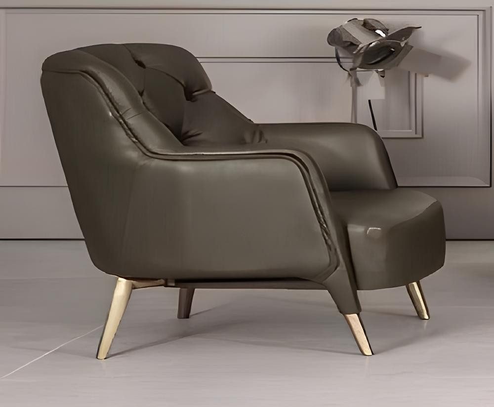 Xlmoebel Loungesessel Brauner Ledersessel im modernen Bürostuhl-Design (Sessel), Hergestellt in Europa