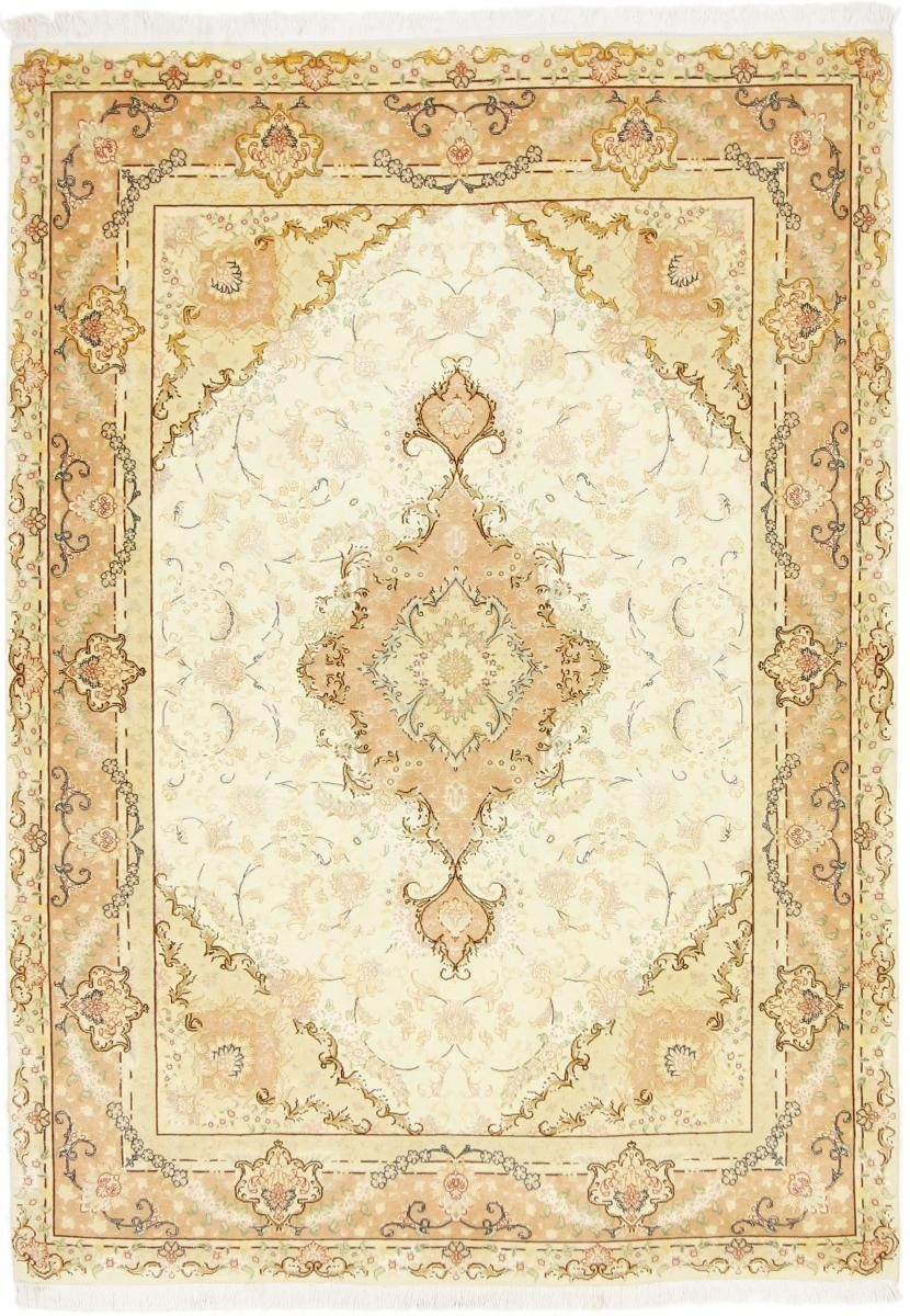 Orientteppich Täbriz Floral 148x209 Handgeknüpfter Orientteppich / Perserteppich, Nain Trading, rechteckig, Höhe: 10 mm