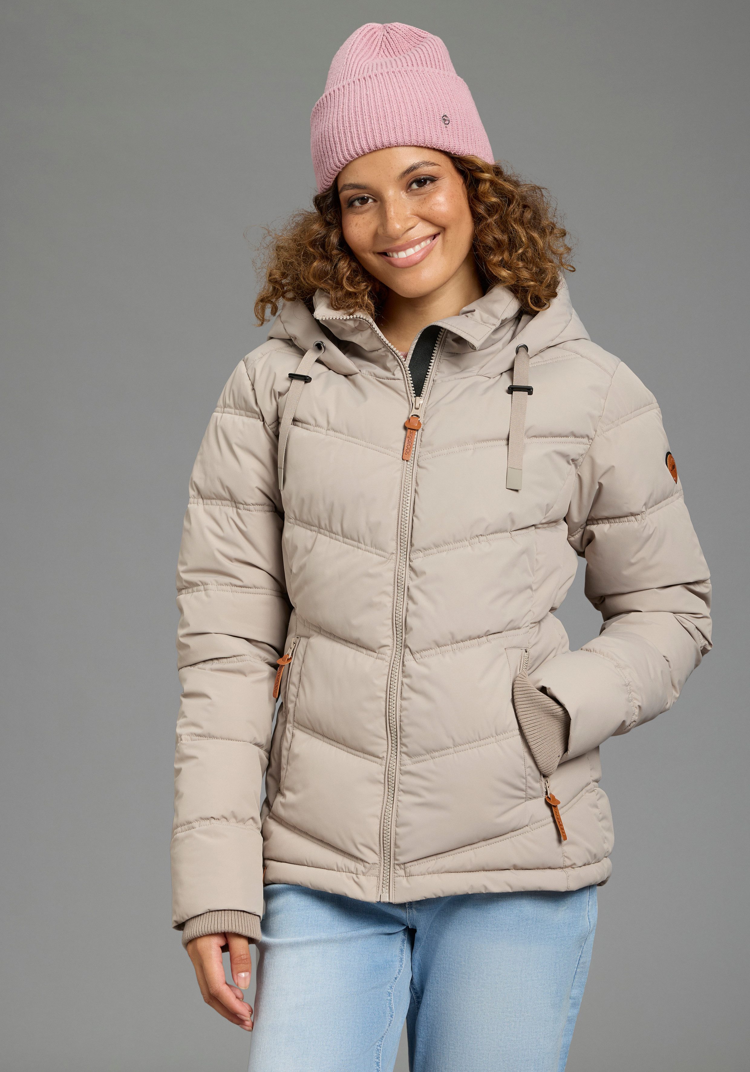 KangaROOS Winterjacke mit Kapuze und Kordelzug, Reißverschlusstaschen und Innentasche